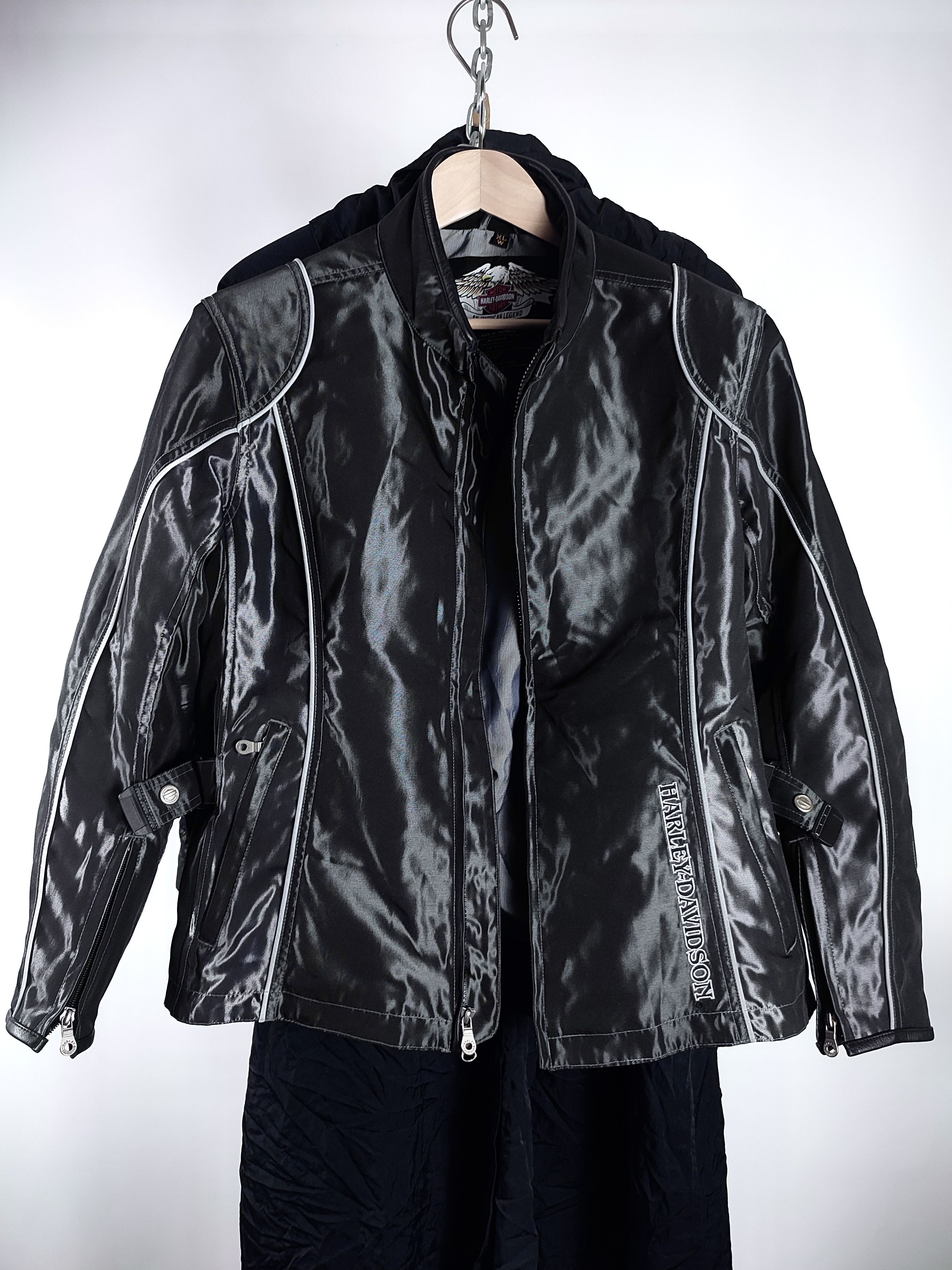 Harley Davidson Vintage Harley Davidson Reflective Nylon Biker Jacket Size US L / EU 52-54 / 3 - 8 Thumbnail