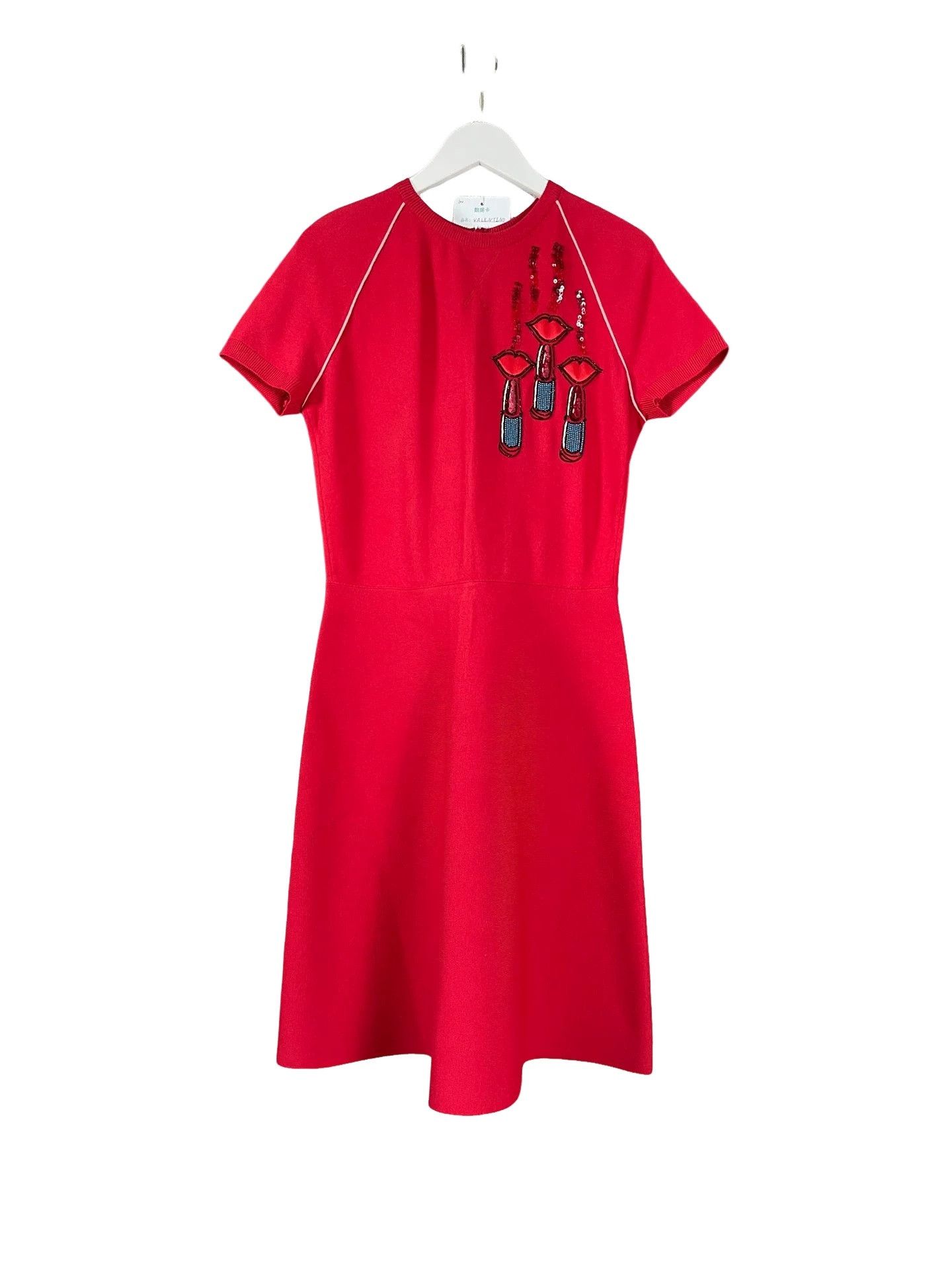Valentino Valentino Lipstick Embroidery Knit Mini Dress Size S Size S / US 4 / IT 40 - 1 Thumbnail