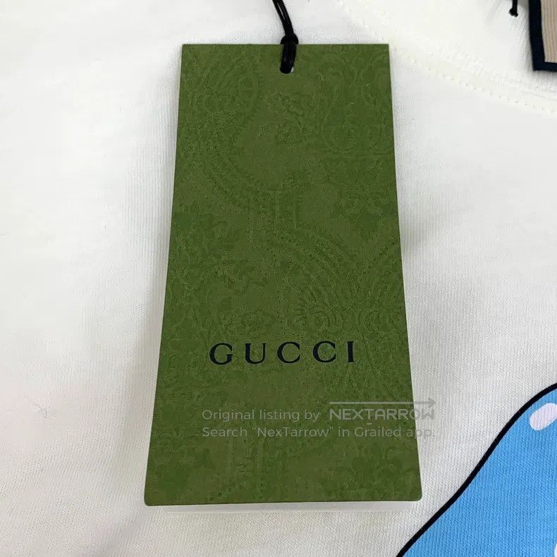 Gucci Gucci Beige rabbit letter print cotton round-neck short-sl Size XS / US 0-2 / IT 36-38 - 8 Thumbnail