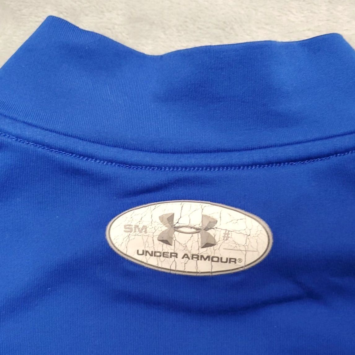 Under Armour Under Armour Shirt Mens Small Blue Mock Neck Fitted ColdGear Athletic Stretch LS Shirt Blue Mens Small Mock Neck ColdGear Athletic Long Sleeve Size US S / EU 44-46 / 1 - 7 Thumbnail