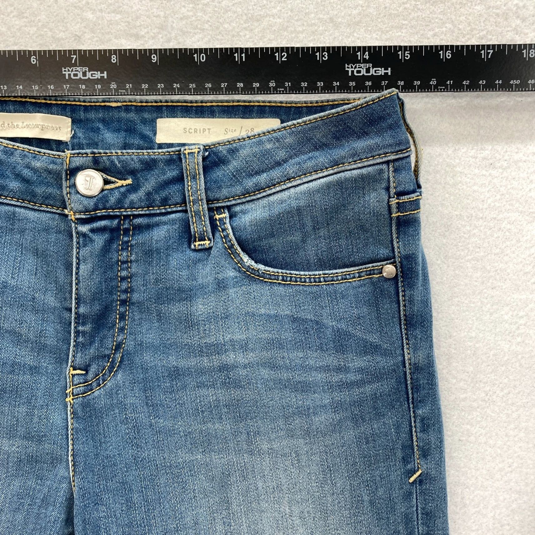Vintage Pilcro and the Letterpress Script Women's 28 Medium Distressed Blue Denim Jeans Size 28" / US 6 / IT 42 - 7 Thumbnail