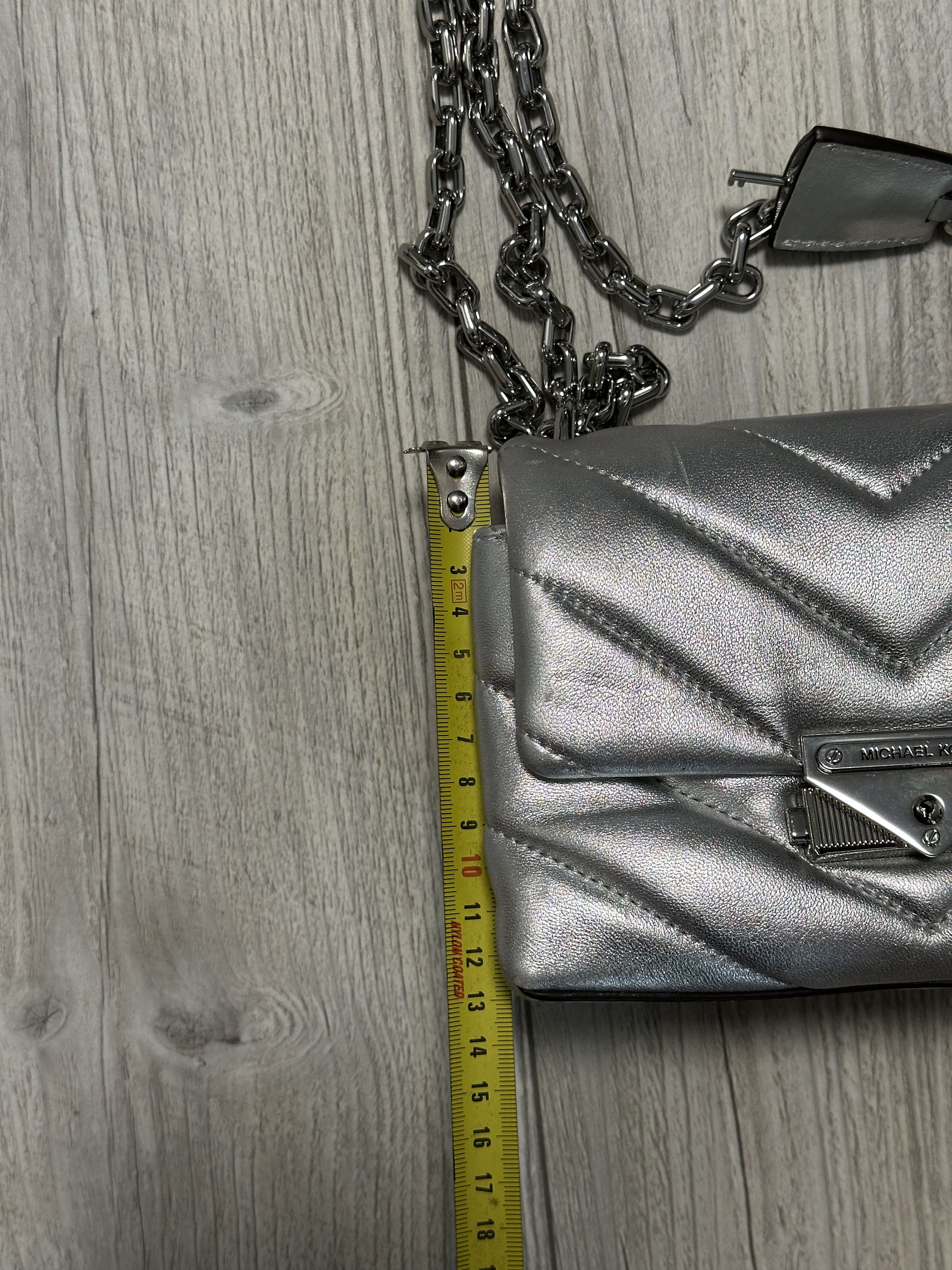 Michael Kors Michael Kors Small Leather Crossbody Bag Silver Handbag Bag Size ONE SIZE - 14 Thumbnail