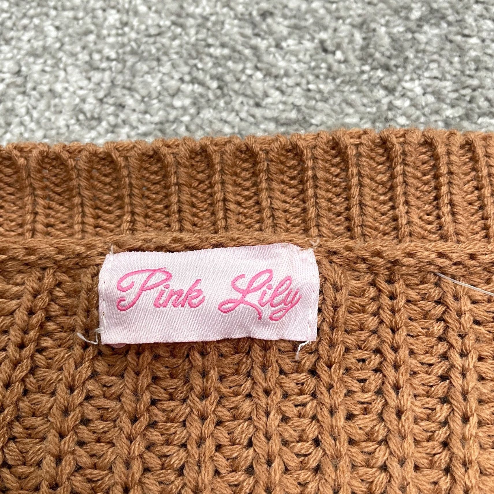 Vintage Pink Lily Women's Fringe Sweater Acrylic Crew Neck Pullover Bohemian Casual Knit Fall Winter Small Brown Size S / US 4 / IT 40 - 5 Thumbnail