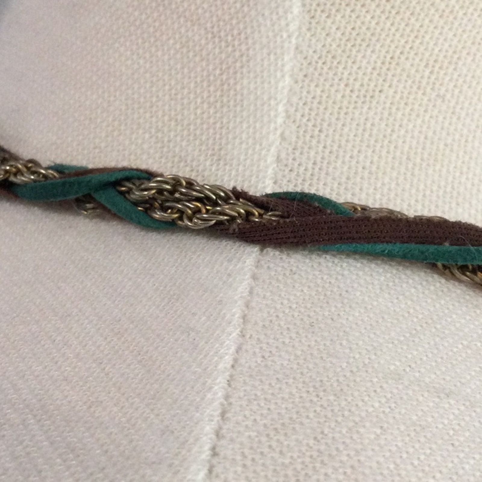 Other Elegant Blue, Gold, Brown Braided Leather Necklace Size ONE SIZE - 8 Thumbnail