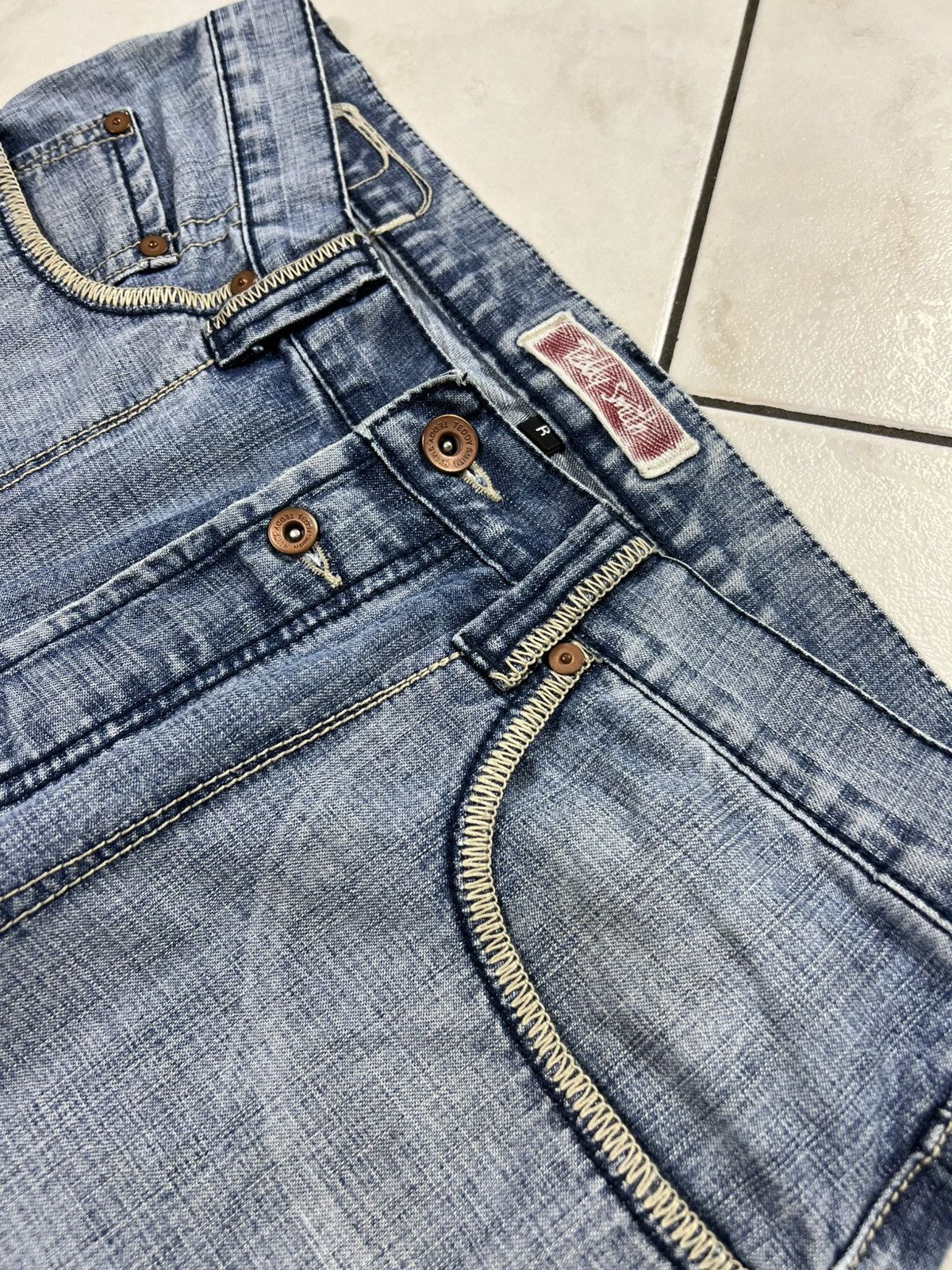 If Six Was Nine Vintage Teddy Smith y2k distressed denim flared jeans pants Size US 34 / EU 50 - 13 Thumbnail