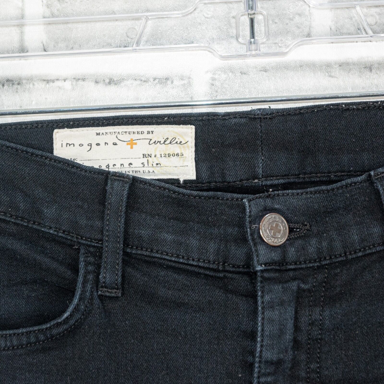 IMOGENE WILLIE Imogene Slim Denim Jeans in Black Washed