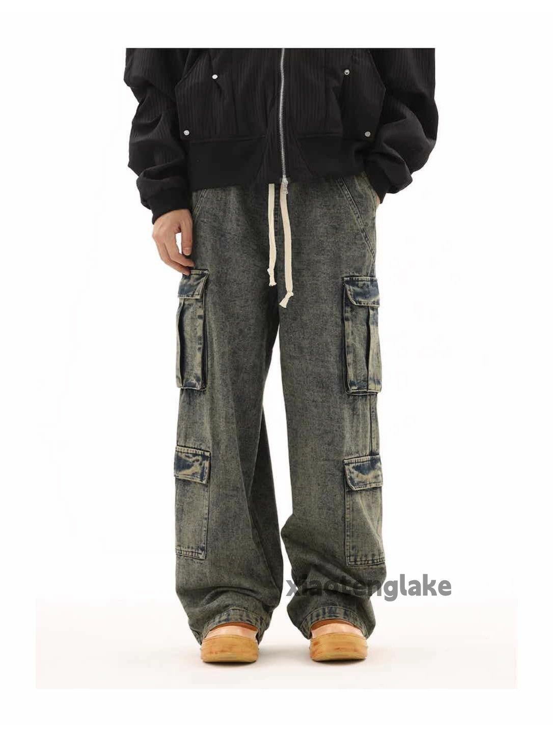 Jean × Vintage washed faded skate hiphop loose baggy cargo jeans Size US 32 / EU 48 - 5 Thumbnail