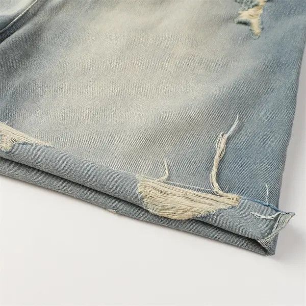 VIBE Heavy punk distressed washed ripped denim shorts y2k Size US 32 / EU 48 - 5 Thumbnail