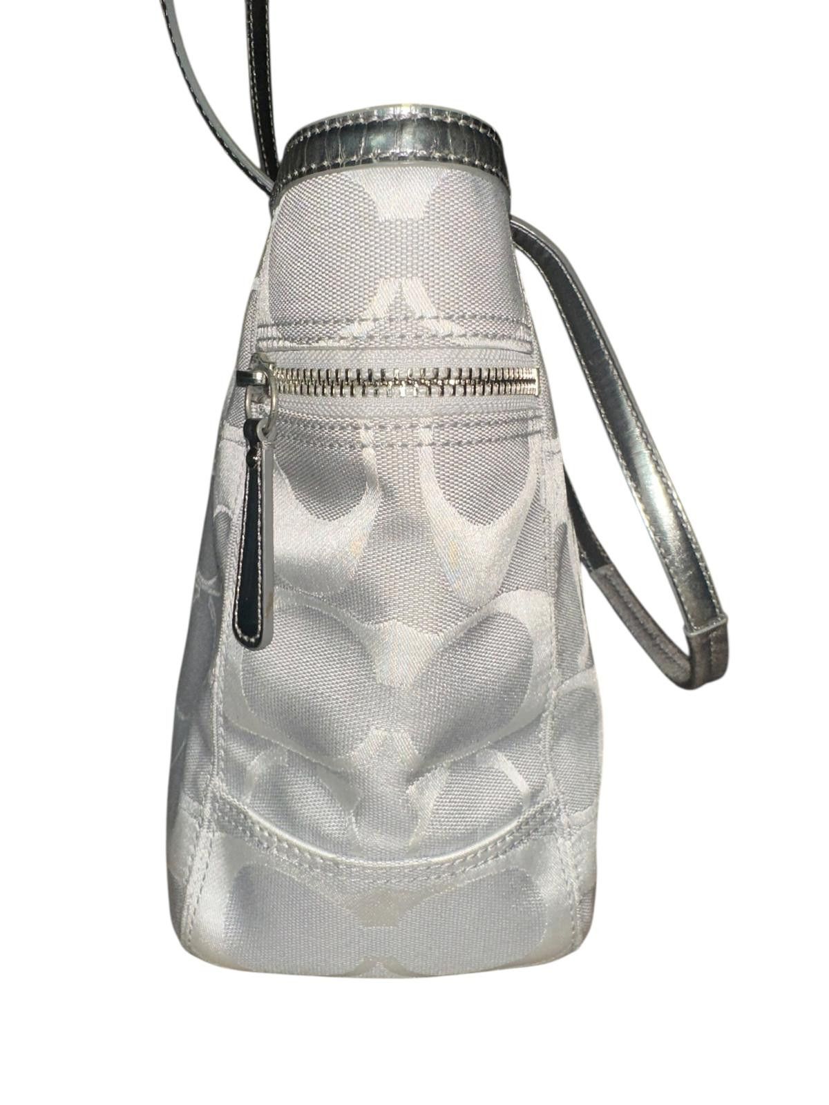 Coach Coach Signature Canvas Tote Gray Silver Stripe M0849-13280 Size ONE SIZE - 6 Thumbnail