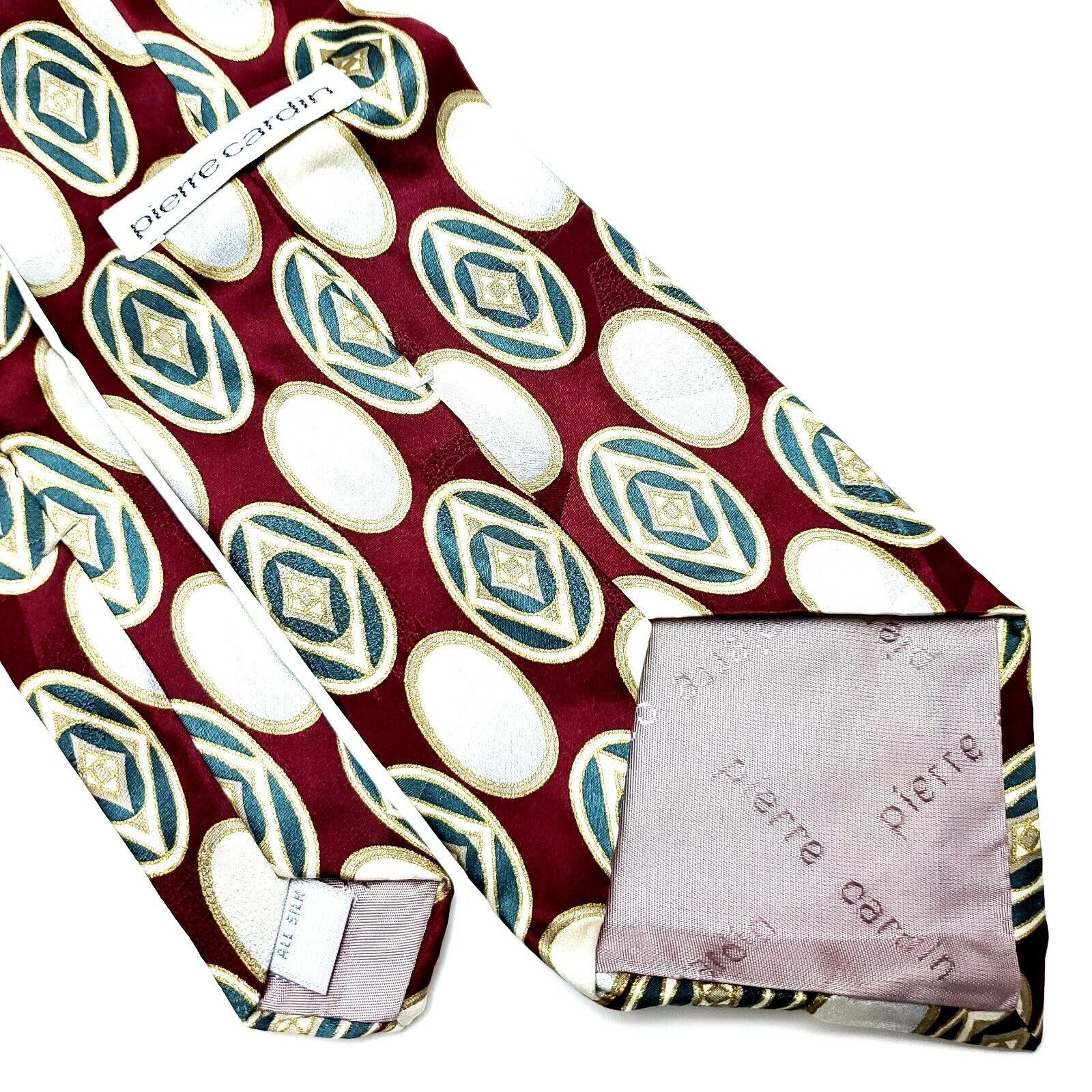 Pierre Cardin Pierre Cardin Silk Tie Red Abstract Print Short Wide Size ONE SIZE - 5 Thumbnail