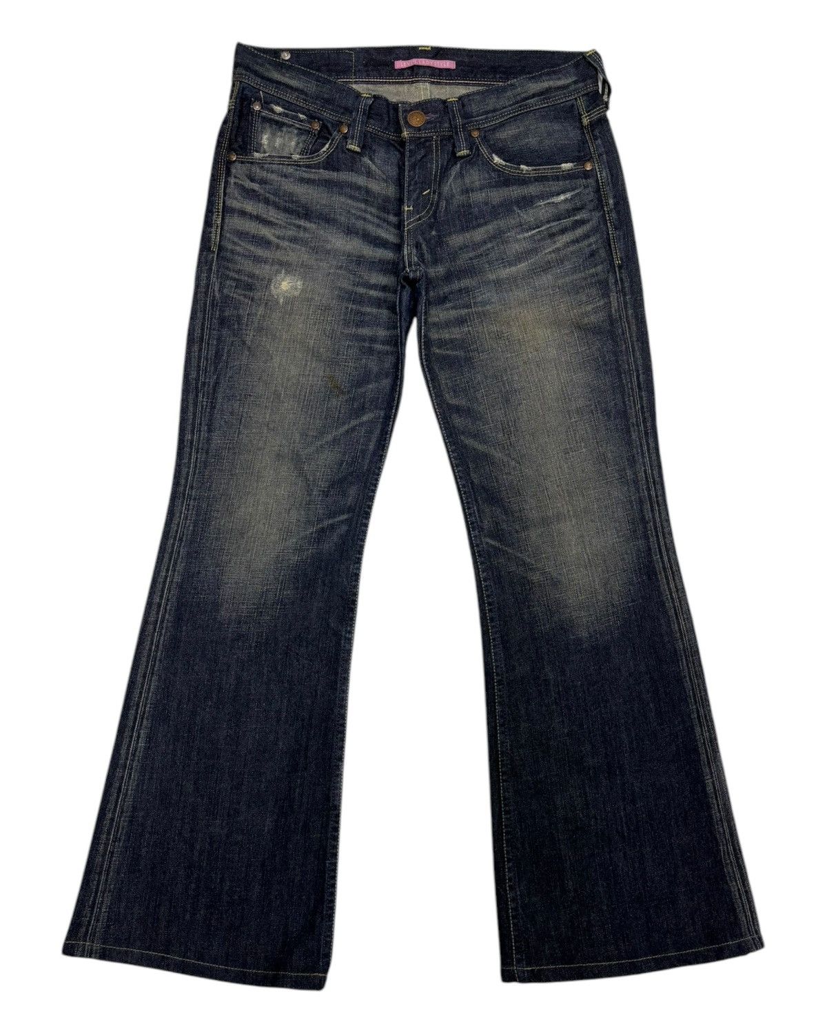 If Six Was Nine FLARE💥LEVIS LADY STYLE FLARED JEANS DISTRESSED DENIM Size 31" - 7 Thumbnail