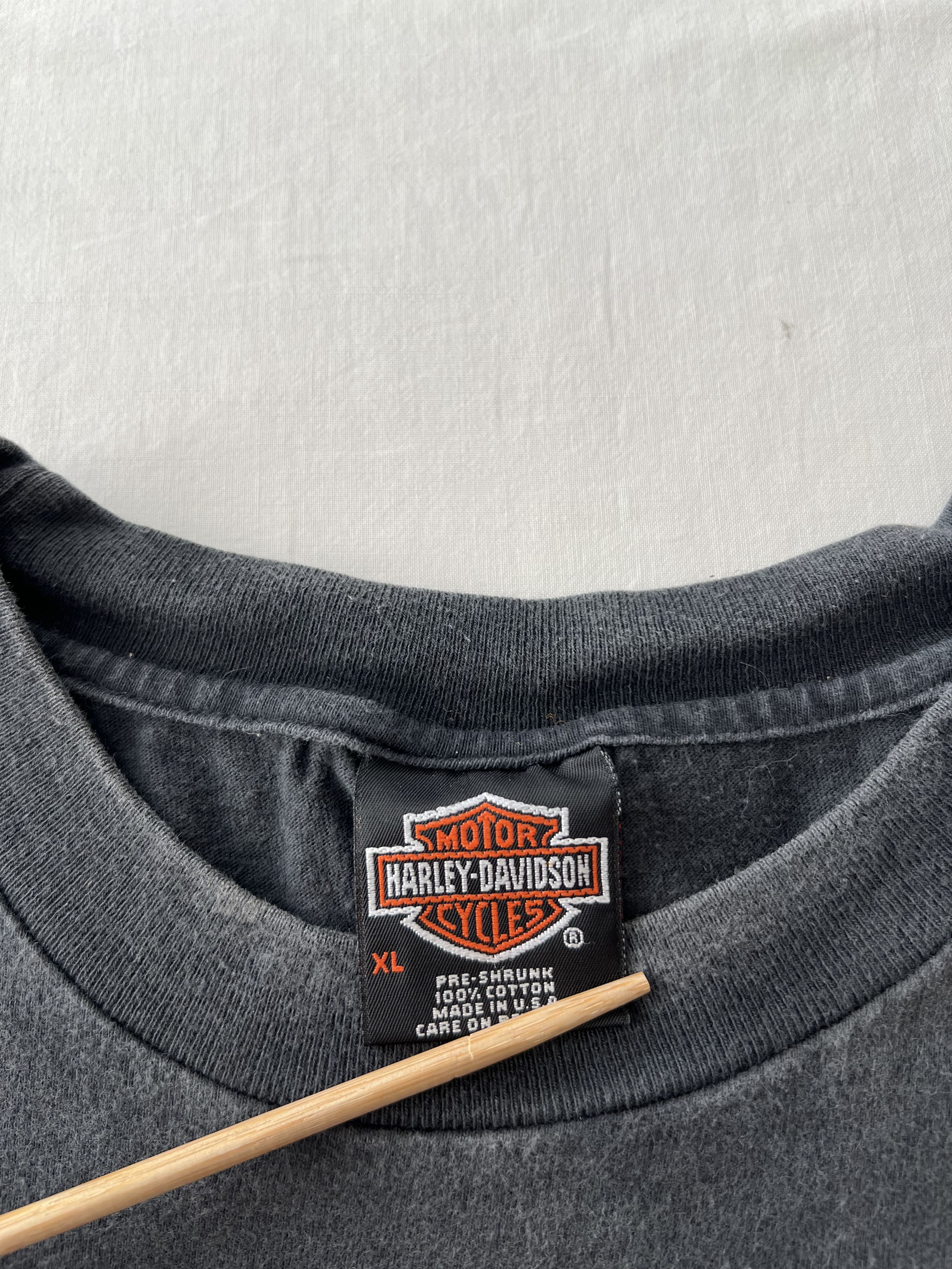 Harley Davidson Vintage 90s Harley Davidson 1958 Panhead Florida Black Tee Size US XL / EU 56 / 4 - 17 Thumbnail