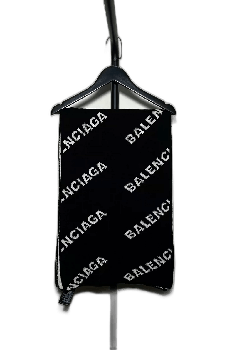 Balenciaga Balenciaga Double-Sided Logo Wool Scarf-2506 Size ONE SIZE - 1 Thumbnail
