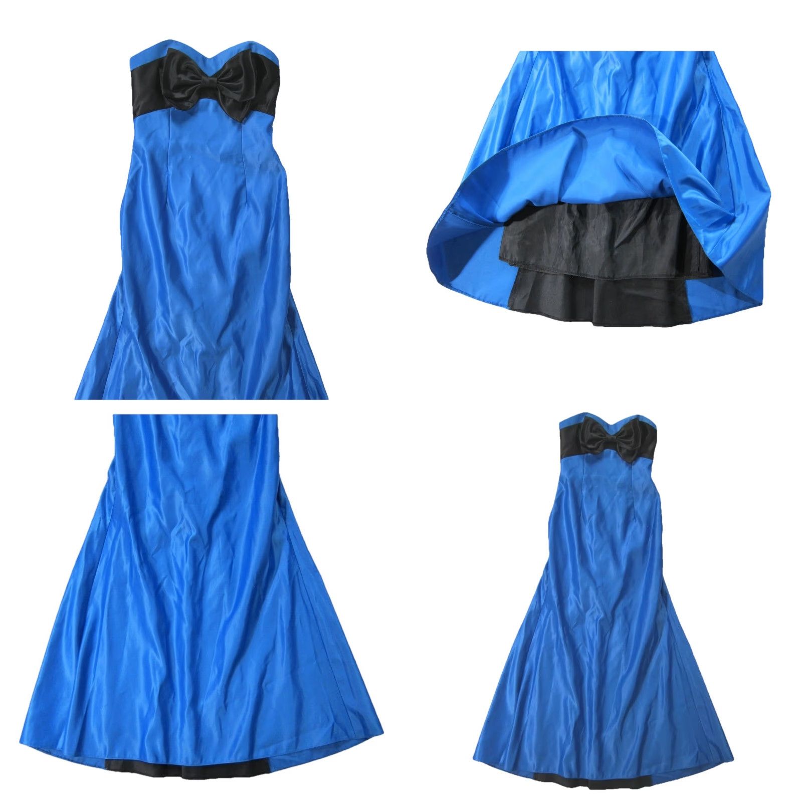 Vintage VINTAGE Jessica McClintock Gunne Sax Blue Black Bow Sleeveless Long Dress 5/S Size S / US 4 / IT 40 - 8 Thumbnail