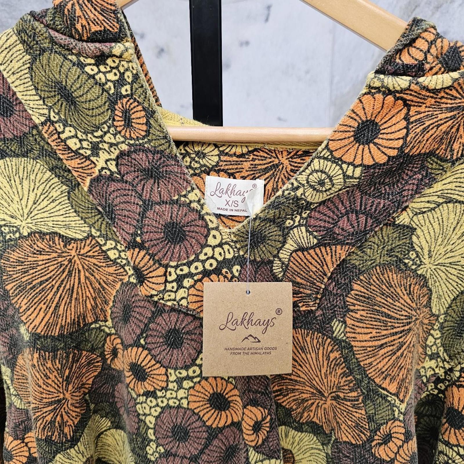 Other Men's Brown, Yellow, Orange Floral Mushroom Hoodie Oversized Size US S / EU 44-46 / 1 - 2 Thumbnail