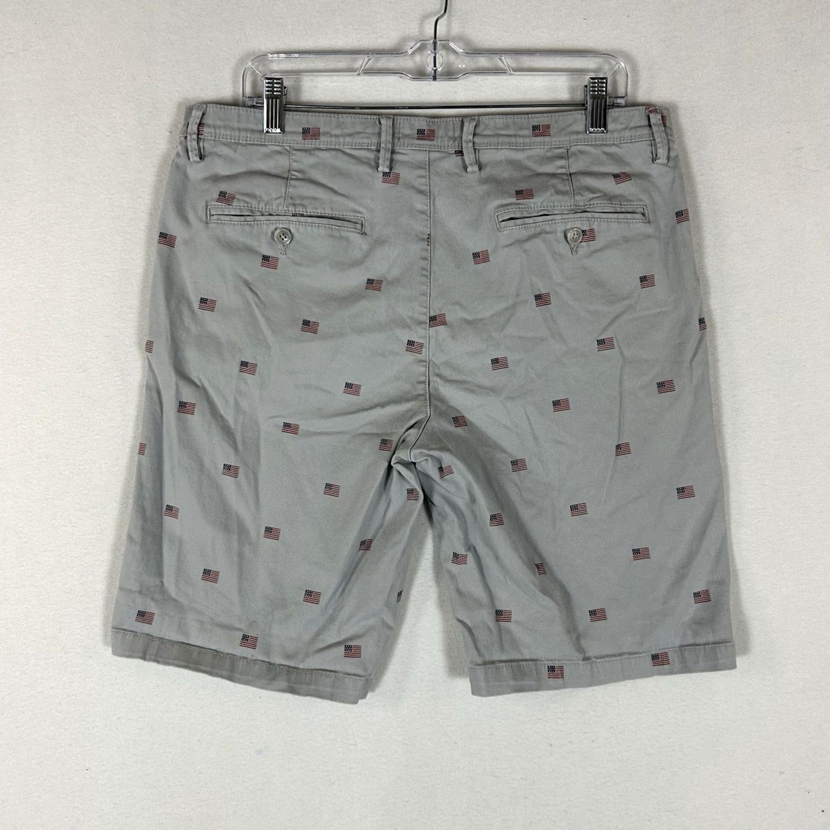 Vintage Falls Creek Chino Shorts Mens 34 Gray USA Flag Mid Rise 11in Inseam Casual Summer Size US 34 / EU 50 - 4 Thumbnail
