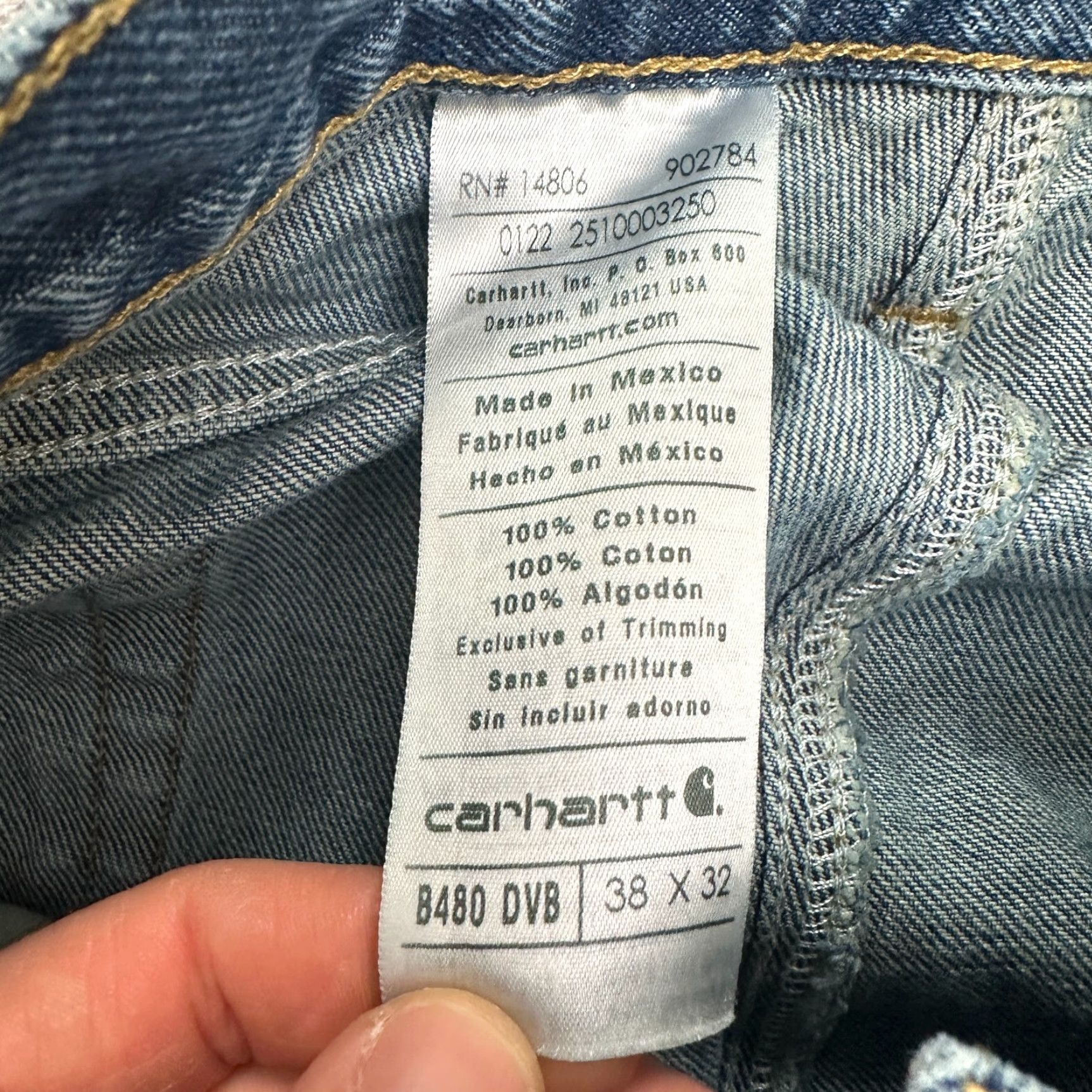 Carhartt Carhartt B23 Jeans Mens 38x32 Blue Dark Wash Straight Leg Denim Casual Size US 38 / EU 54 - 7 Thumbnail