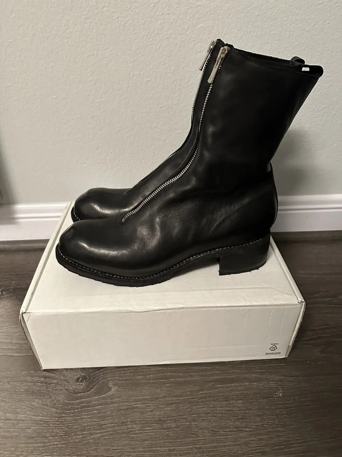 Guidi Guidi 986X Black Size 40 Back Zip Boots Horse Full Grain