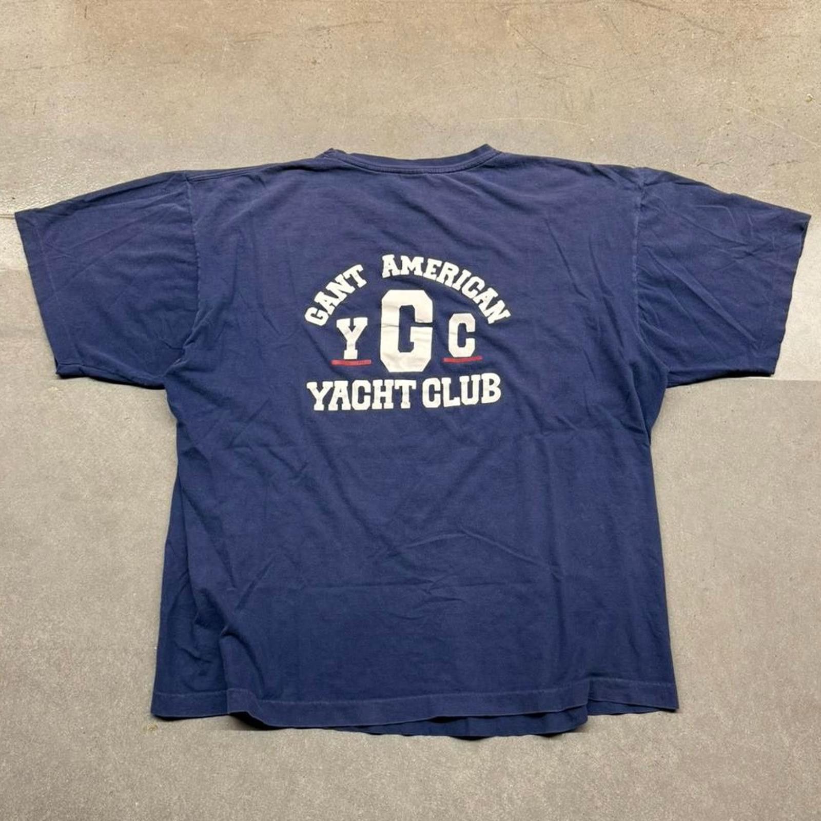 Gant 90s "Gant American Yacht Club" Faded Single Stitch T-shirt Size US XL / EU 56 / 4 - 2 Thumbnail