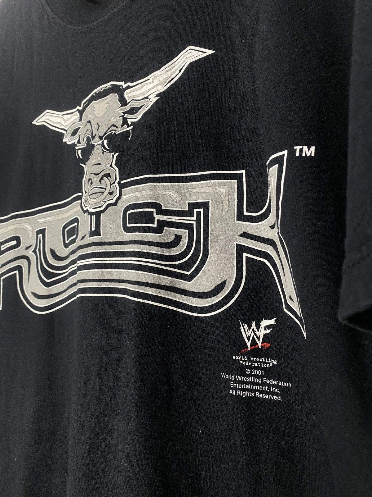 WWE × WWF Vintage WWF The Rock 2001 Bully Tee WWE wrestling y2k Size US L / EU 52-54 / 3 - 4 Thumbnail