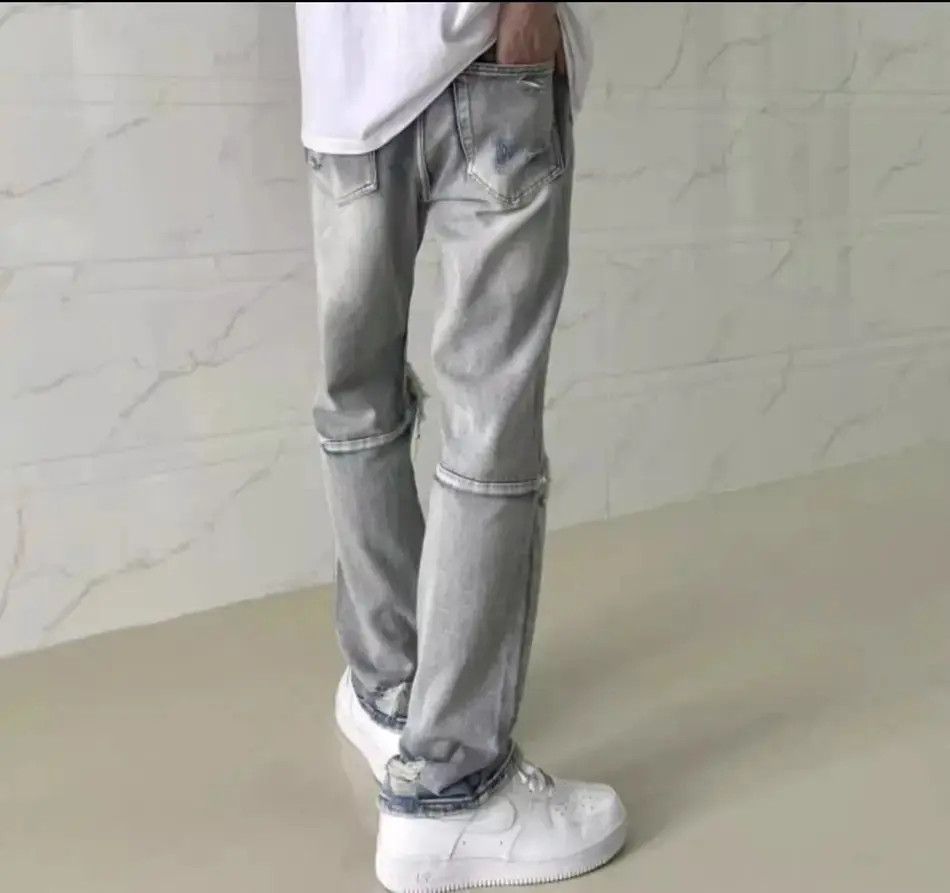 Japanese Brand Zipper High Street Split Hole Jeans Size US 30 / EU 46 - 2 Thumbnail