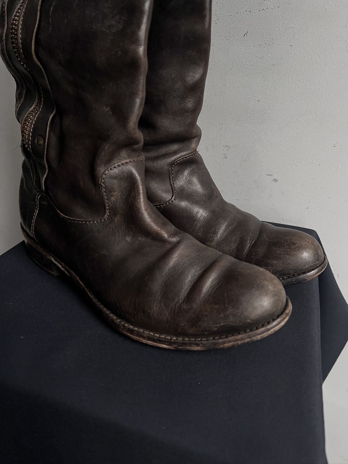 MoMA Moma Leather Tall Brown Boots Zipper Vintage Size US 8 / IT 38 - 12 Thumbnail