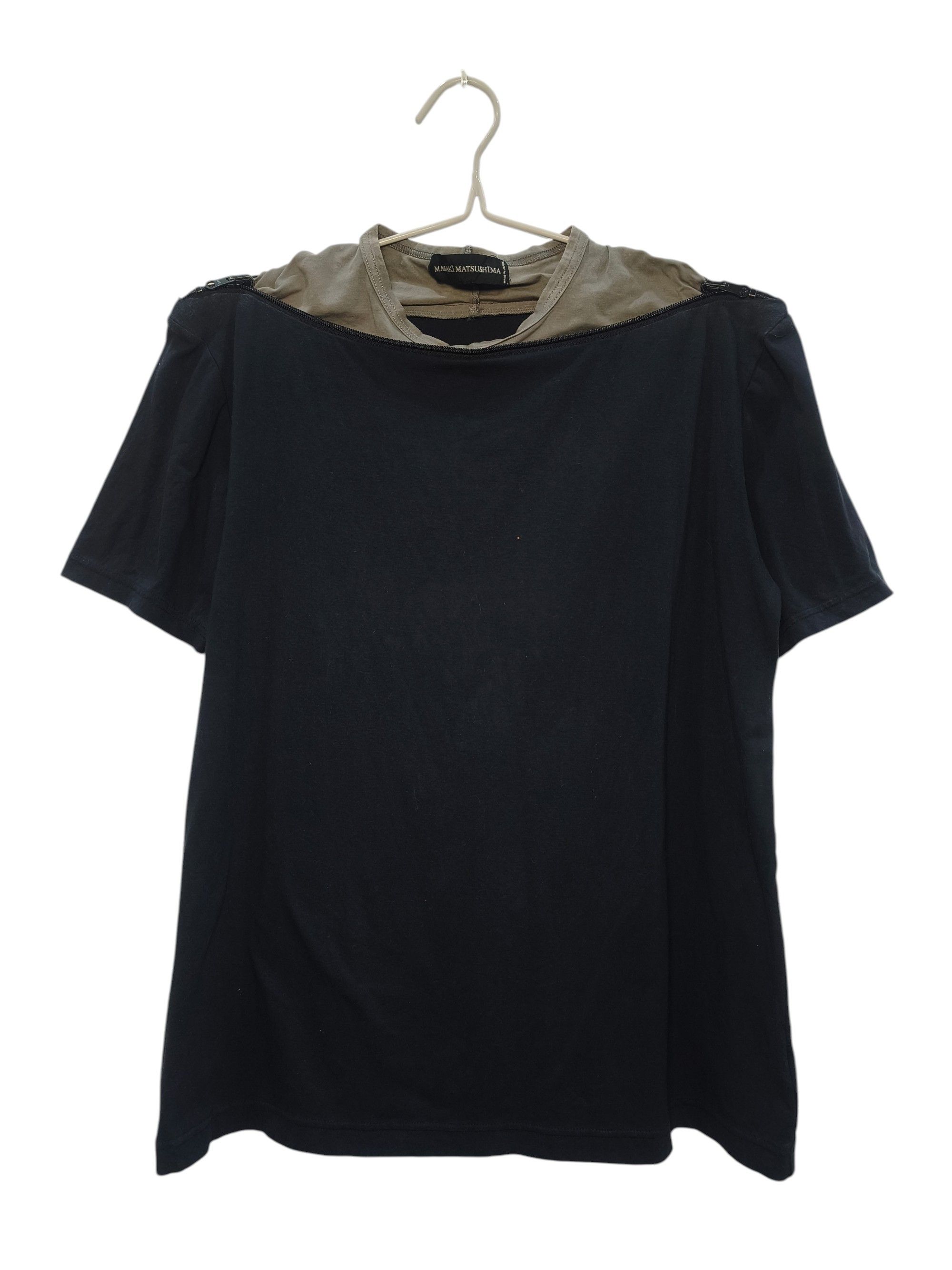 Masaki Matsushima Double Neck Layered T-shirt with Zipper