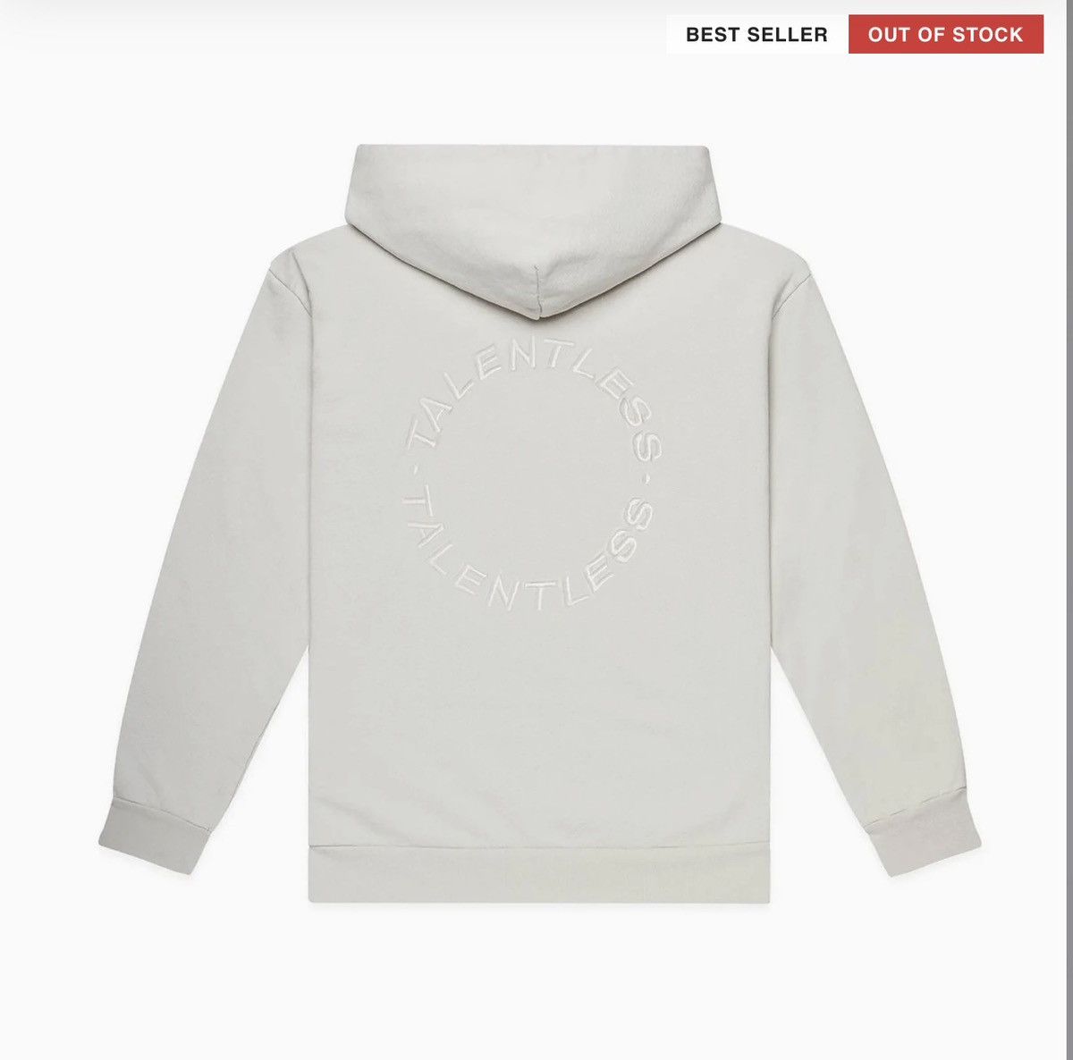 Talentless MENS HOODIE - CIRCLE LOGO EMBROIDERED (BONE) -NEW SIZE S Size US S / EU 44-46 / 1 - 1 Thumbnail