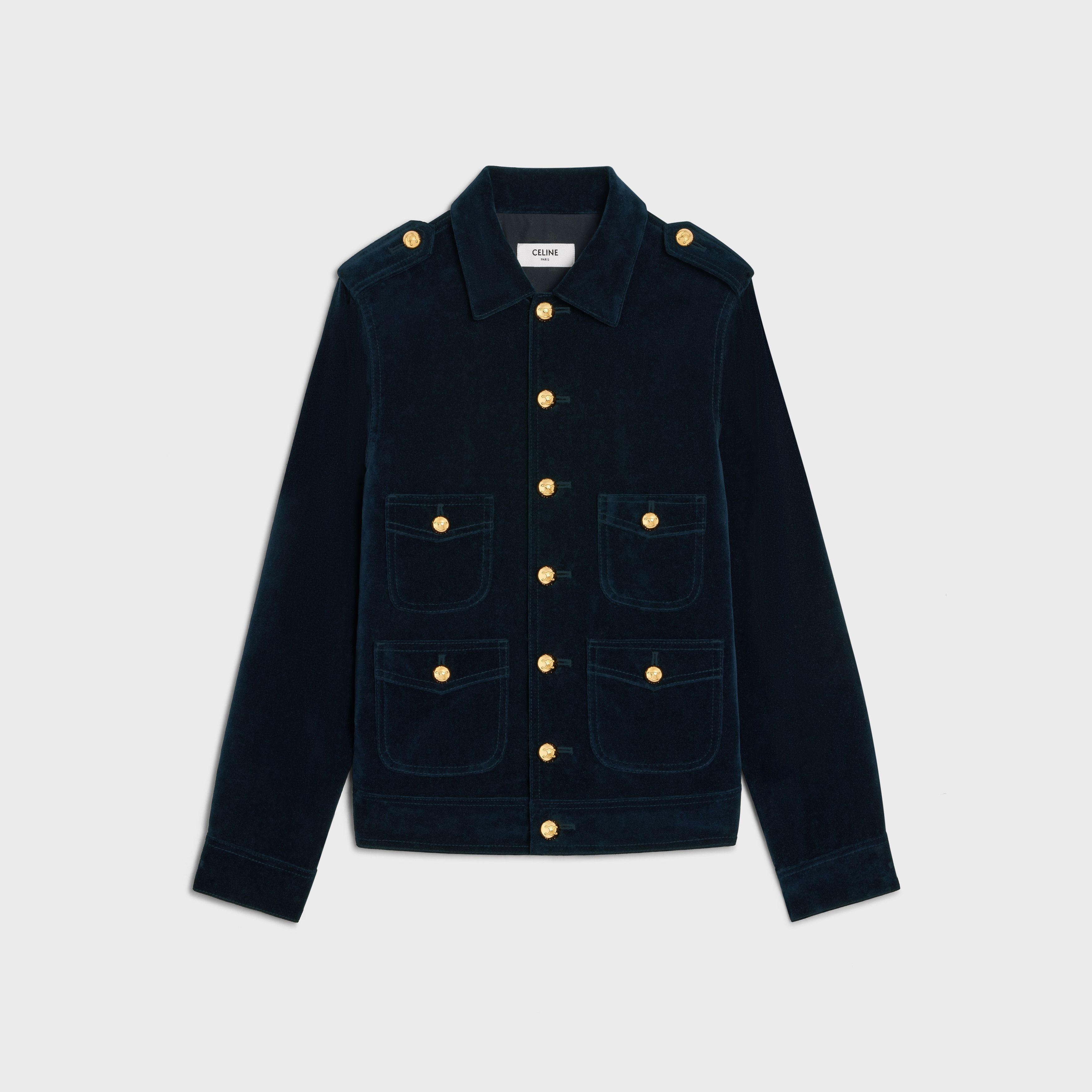 Celine o1w1db10925 2Q721845V Military Jacket in Blue Size XS / US 0-2 / IT 36-38 - 1 Thumbnail