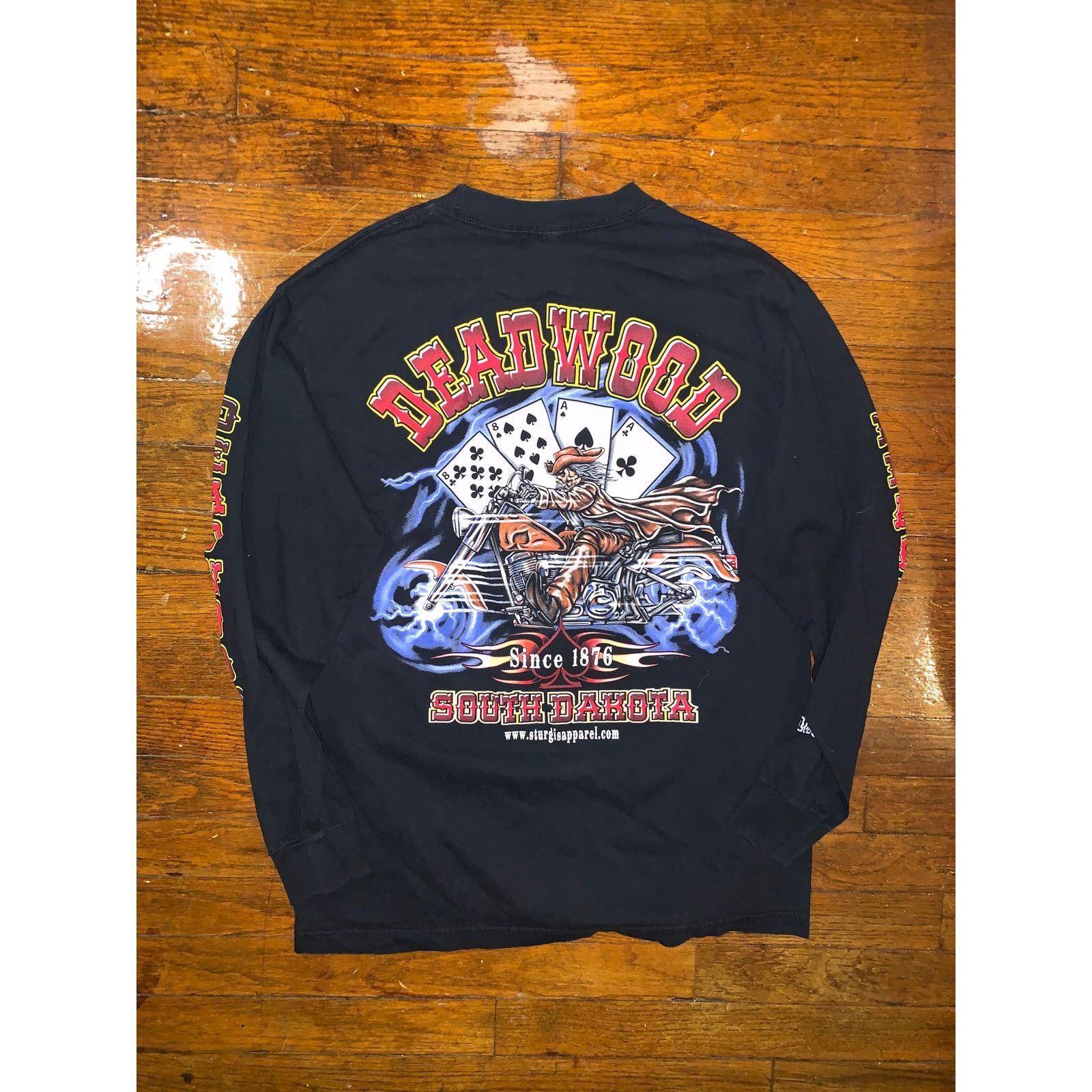 Other Deadwood South Dakota Long Sleeve Biker Skeleton Cards S M Size US M / EU 48-50 / 2 - 5 Thumbnail