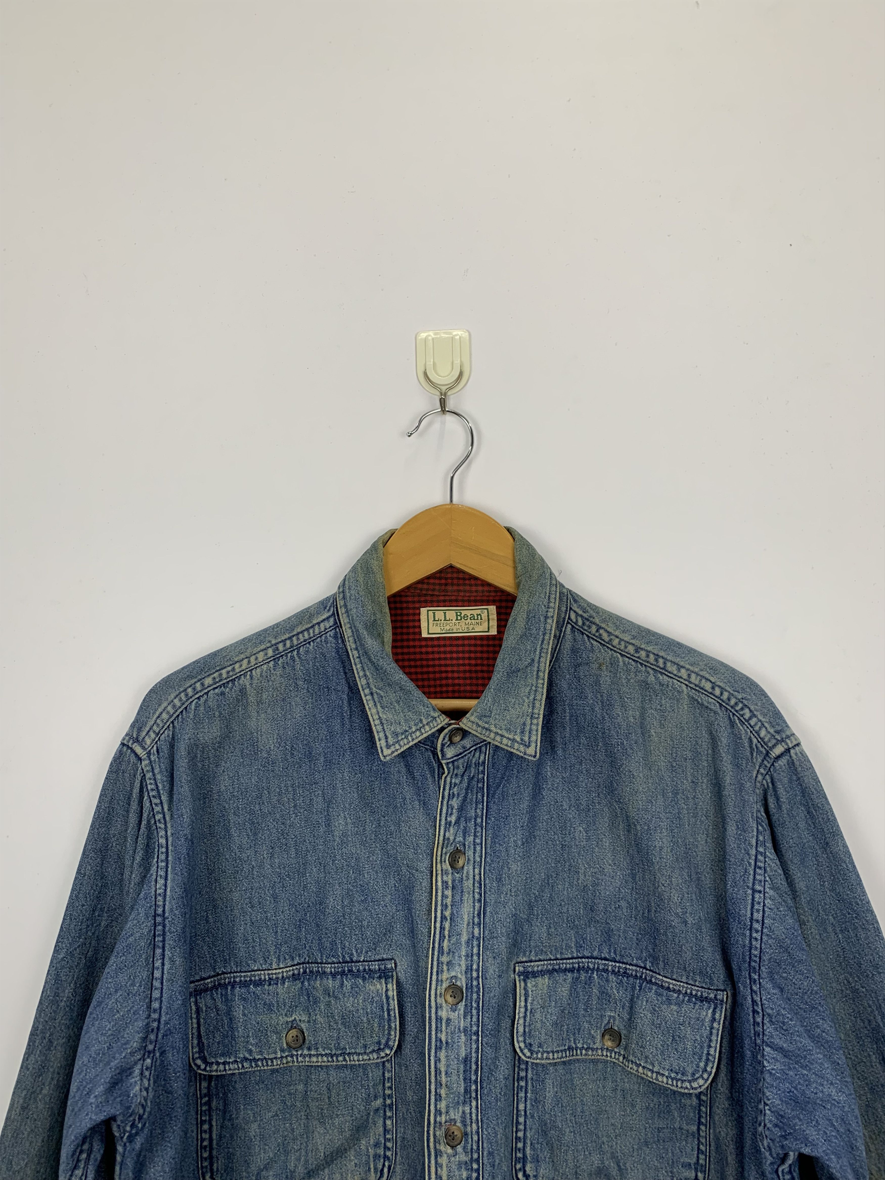 L.L. Bean Vintage 90s L.L. Bean Denim Trucker Jacket Made In USA J0786 Size US L / EU 52-54 / 3 - 2 Thumbnail