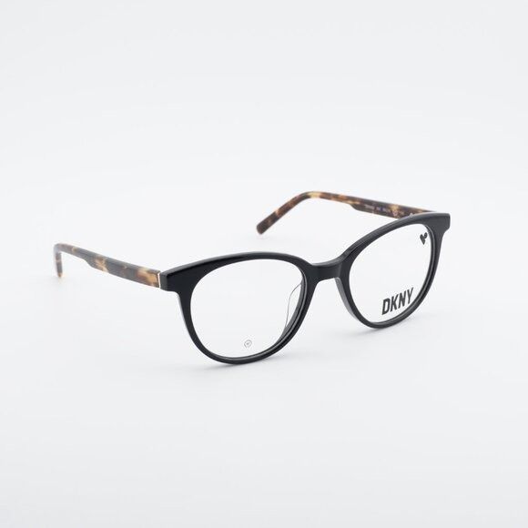DKNY DKNY DK5050 001 Eyeglasses - Black/Havana 50mm Round Frame Size ONE SIZE - 5 Thumbnail