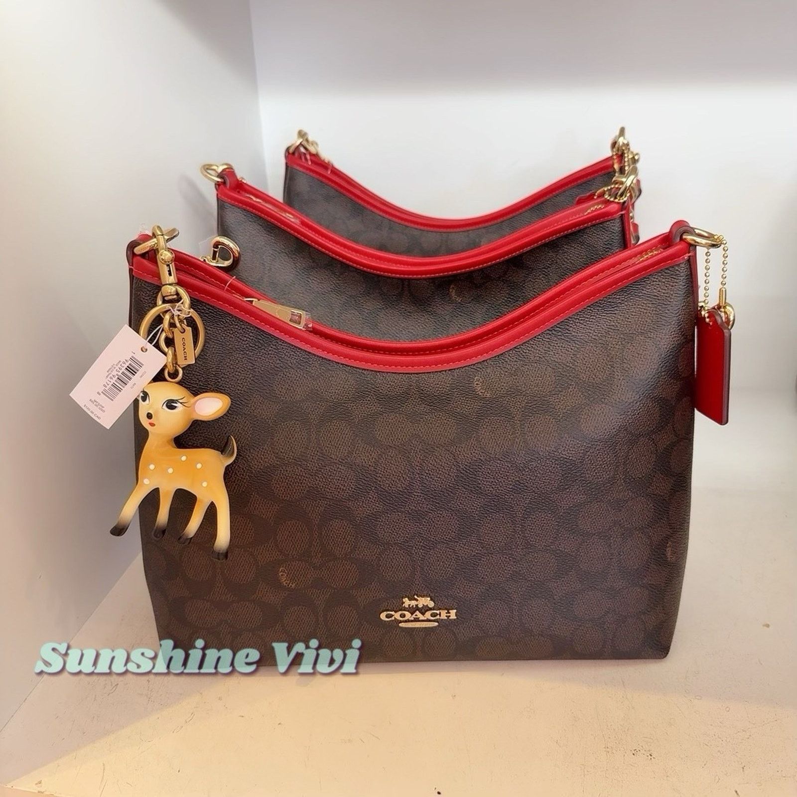 Coach NWT Bundle Coach Laurel Bag CV975 & CCD40 Deer Bag Charm Size ONE SIZE - 1 Thumbnail