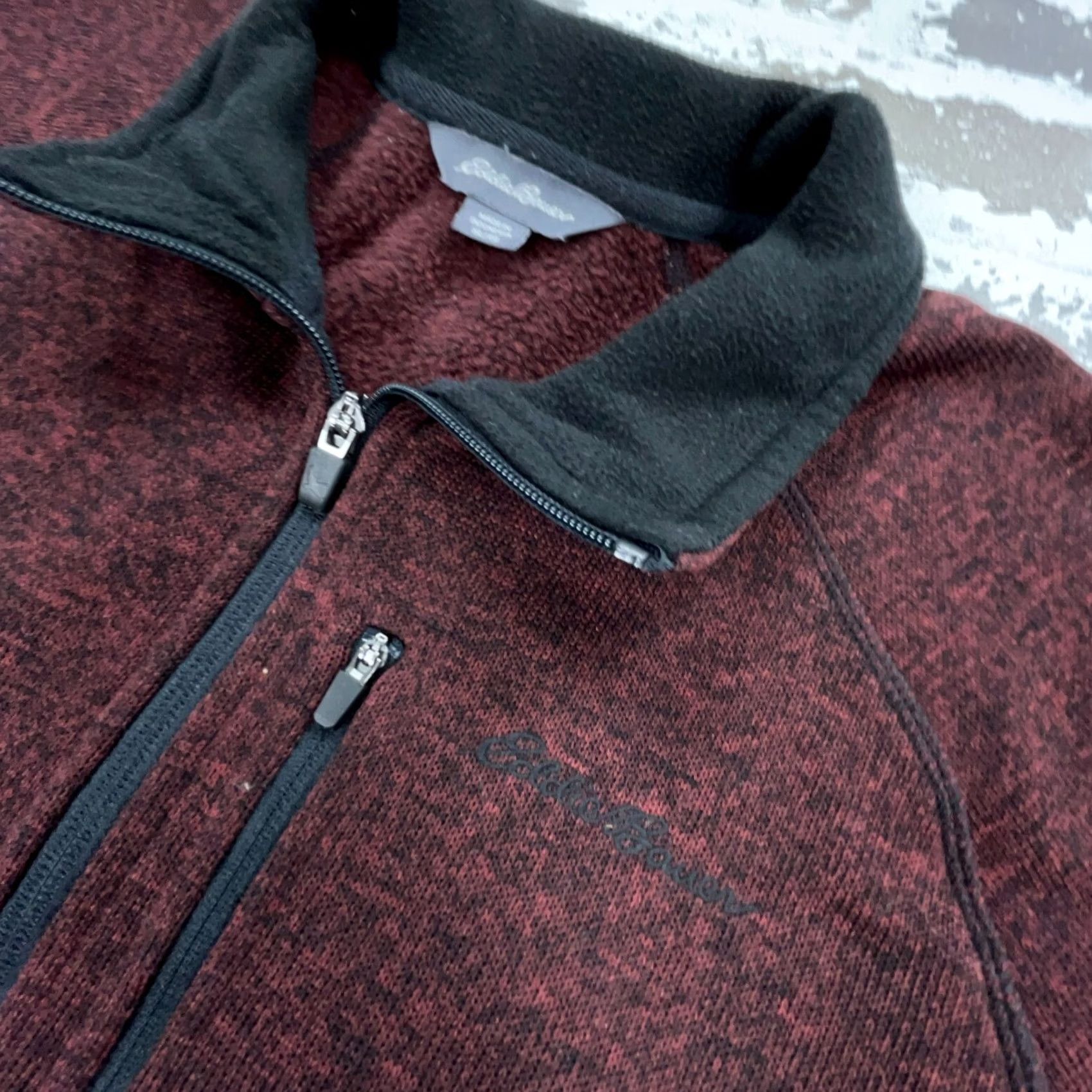 Eddie Bauer Eddie Bauer Sweater Men XL Maroon Pullover 1/4 Zip Knit Mock Neck Zip Embroidered Logo Classic Modern Size US XL / EU 56 / 4 - 3 Thumbnail