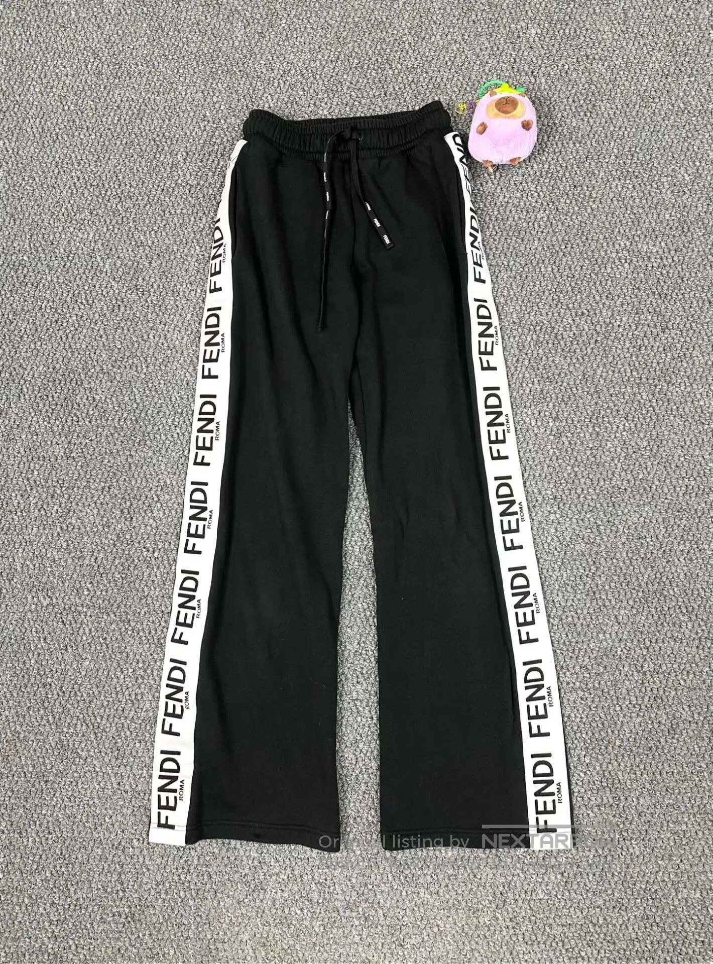 Fendi FENDI Black side full print logo casual pants| Size US 36 / EU 52 - 1 Thumbnail