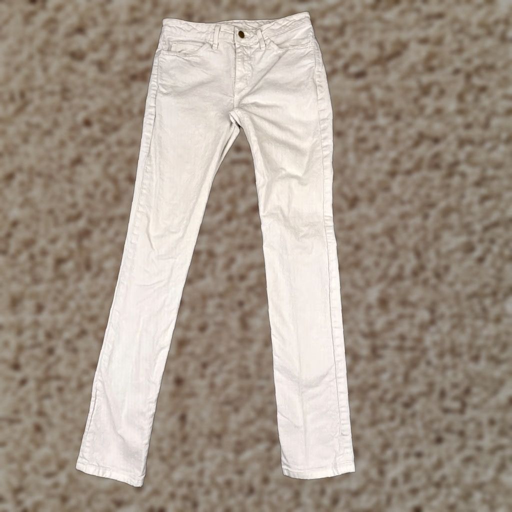 Vintage VINTAGE The Slim Slack Jeans Womens 28 White Denim Skinny Mid Rise 28x32 Distressed 90s Cowboy Theme Mens? Size 28" / US 6 / IT 42 - 1 Thumbnail