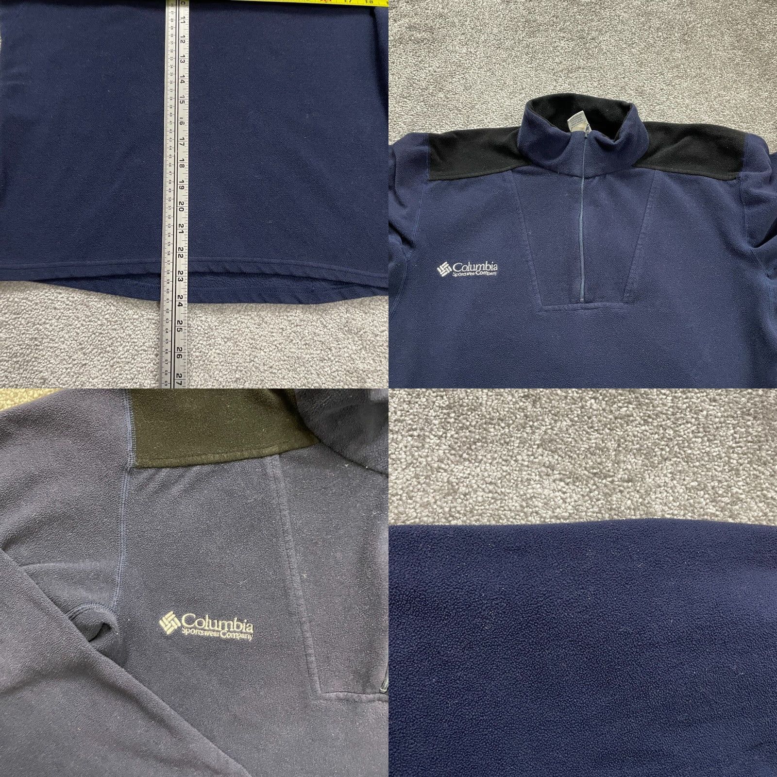 Vintage Columbia Sweatshirt Mens Small Fleece Blue Black Mock 1/4 Zip Sweatshirt Shirt Regular Length Long Sleeve Pullover 1/4 Zip Logo Embroidered Size US S / EU 44-46 / 1 - 8 Thumbnail