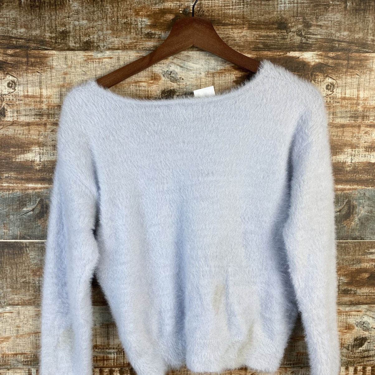 Other DL Nice Claup Blue Mohair shaggy fur Knitwear #C1147 Size S / US 4 / IT 40 - 13 Thumbnail