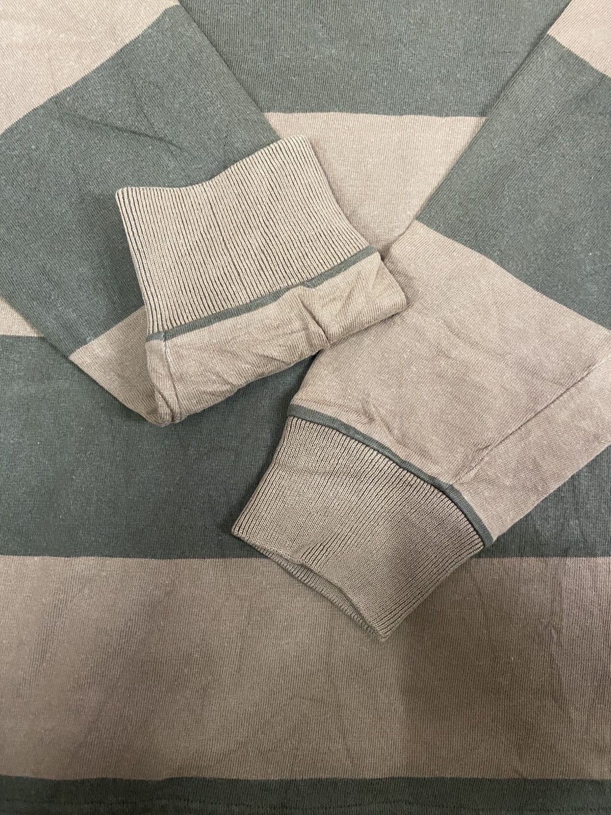 Canterbury of New Zealand Canterbury | Olive Brown Striped Long Sleeve T-Shirt Size US L / EU 52-54 / 3 - 6 Thumbnail