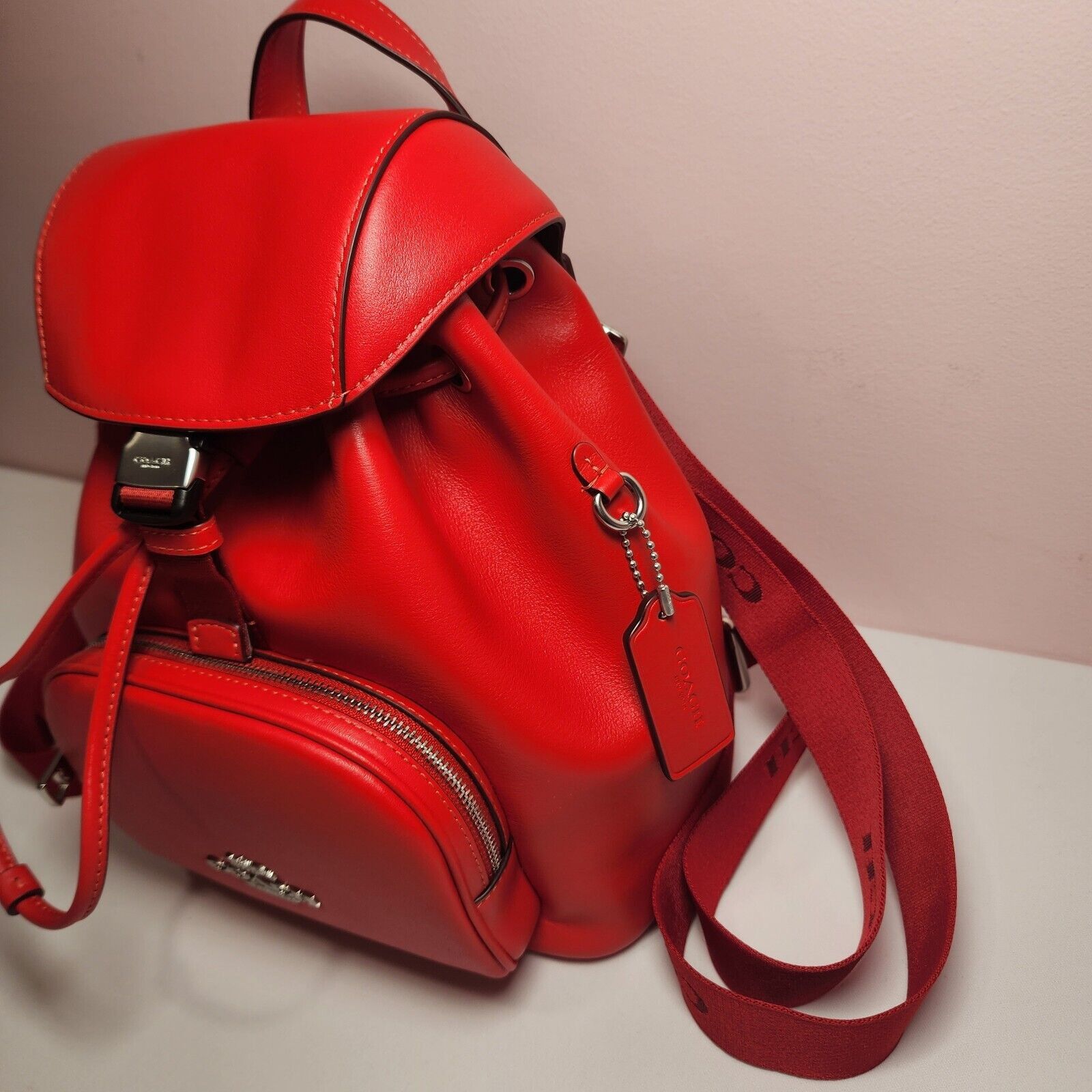 Coach NWT Coach CR100 Pace Backpack Smooth Leather Miami Red Size ONE SIZE - 4 Thumbnail