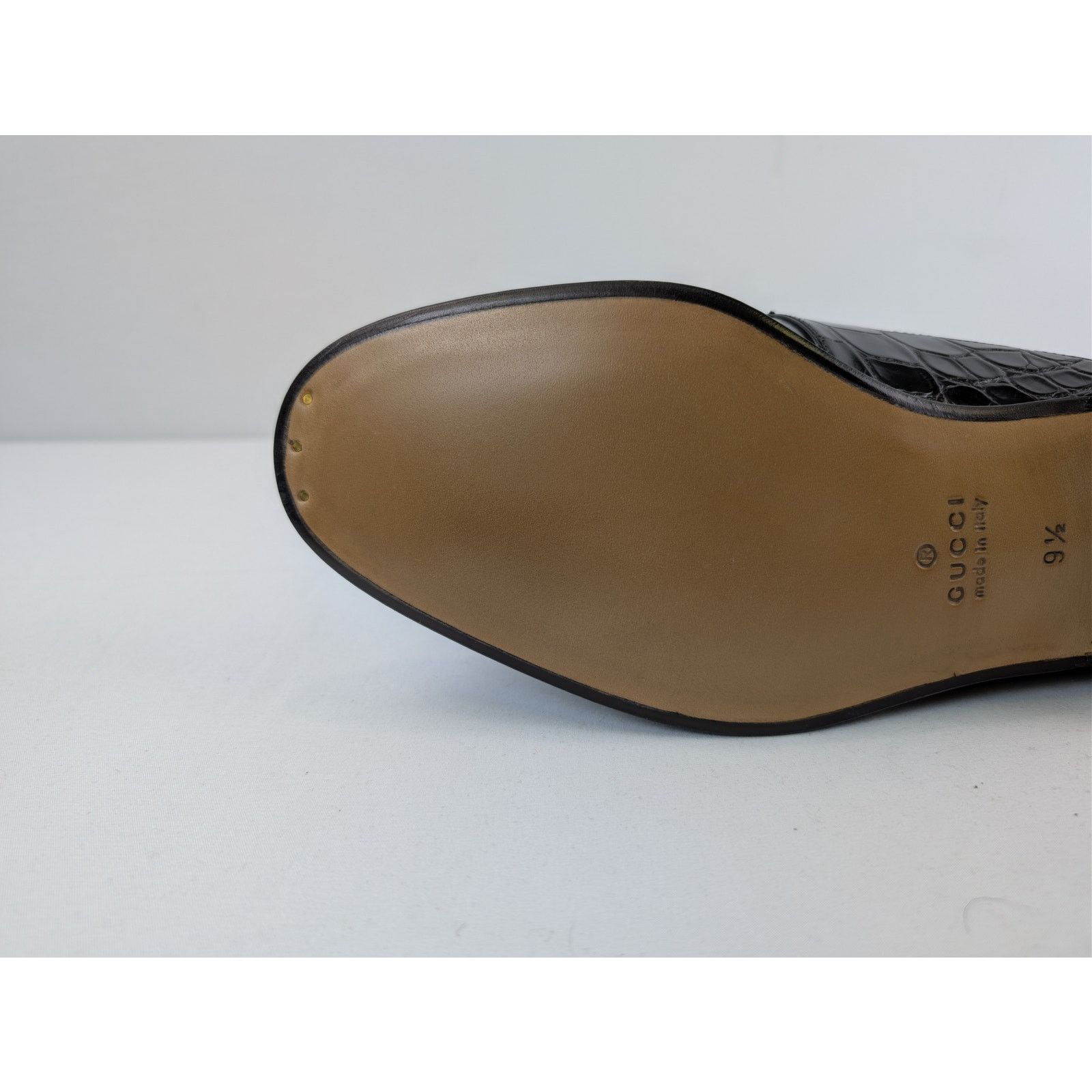 Gucci o1rshd1 Sukey Logo Crocodile Dress Loafers Shoe Boots Black Size US 10 / EU 43 - 12 Thumbnail