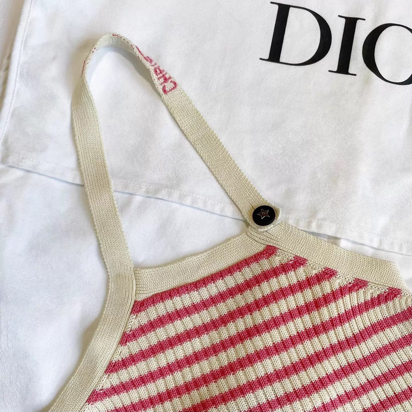Dior DIOR Women's Striped Colorblock Candy Pink Knit Cami Size 40 Size M / US 6-8 / IT 42-44 - 4 Thumbnail