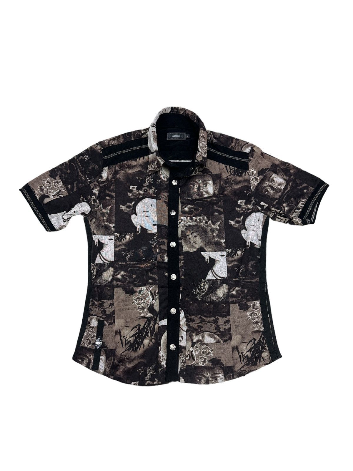 14th Addiction OZZ CONTE EASTERN ORIENTAL MOTIVE OVERPRINT BUTTON UP SHIRT Size US L / EU 52-54 / 3 - 1 Thumbnail