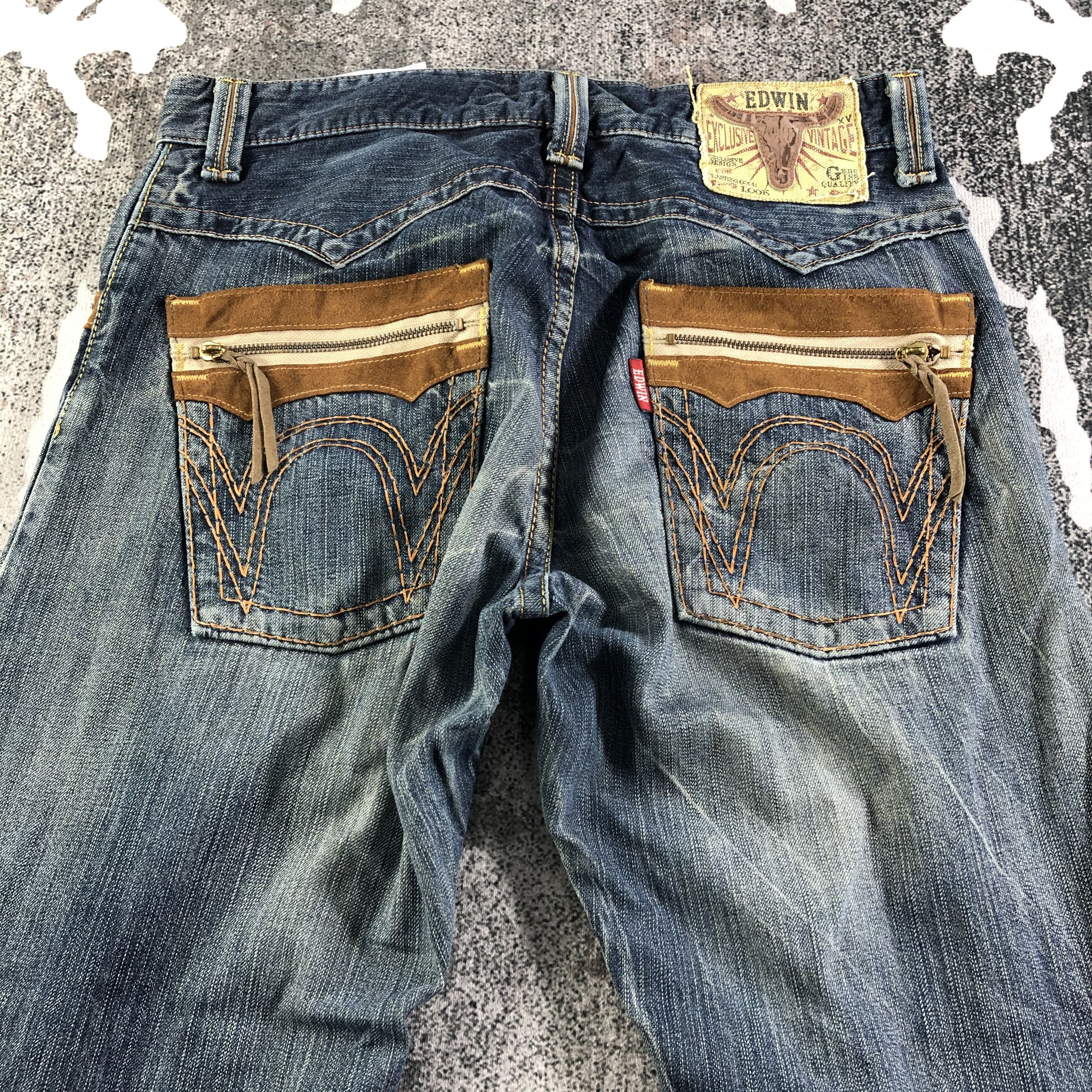 Edwin Vintage Edwin XV Jeans Distress Faded Blue KJ2504 Size US 32 / EU 48 - 4 Thumbnail