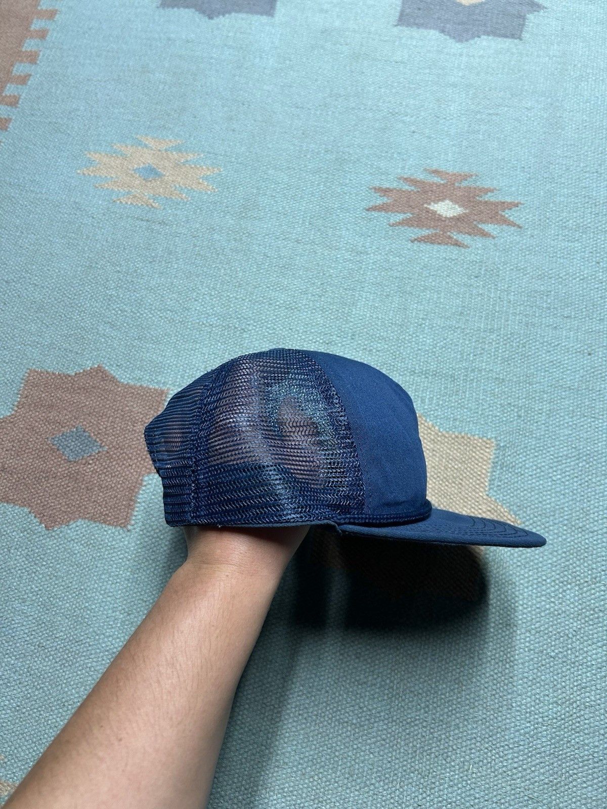 Vintage Vintage 80s trucker hat blank navy blue made in USA SnapBack Size ONE SIZE - 10 Thumbnail