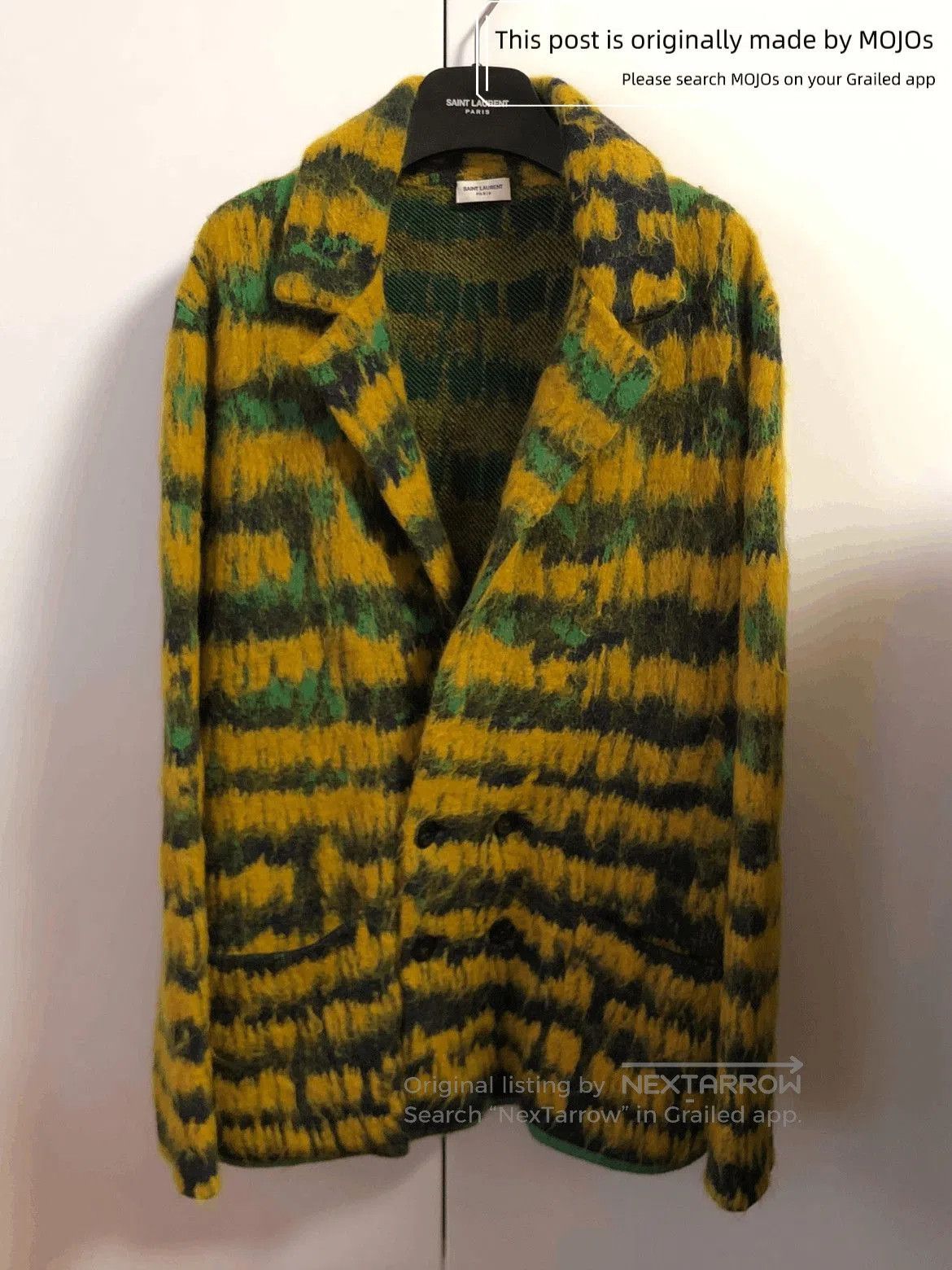 Saint Laurent Paris Saint Laurent Paris Oversized Mohair Mix Color Cardigan. Size XS / US 0-2 / IT 36-38 - 1 Thumbnail