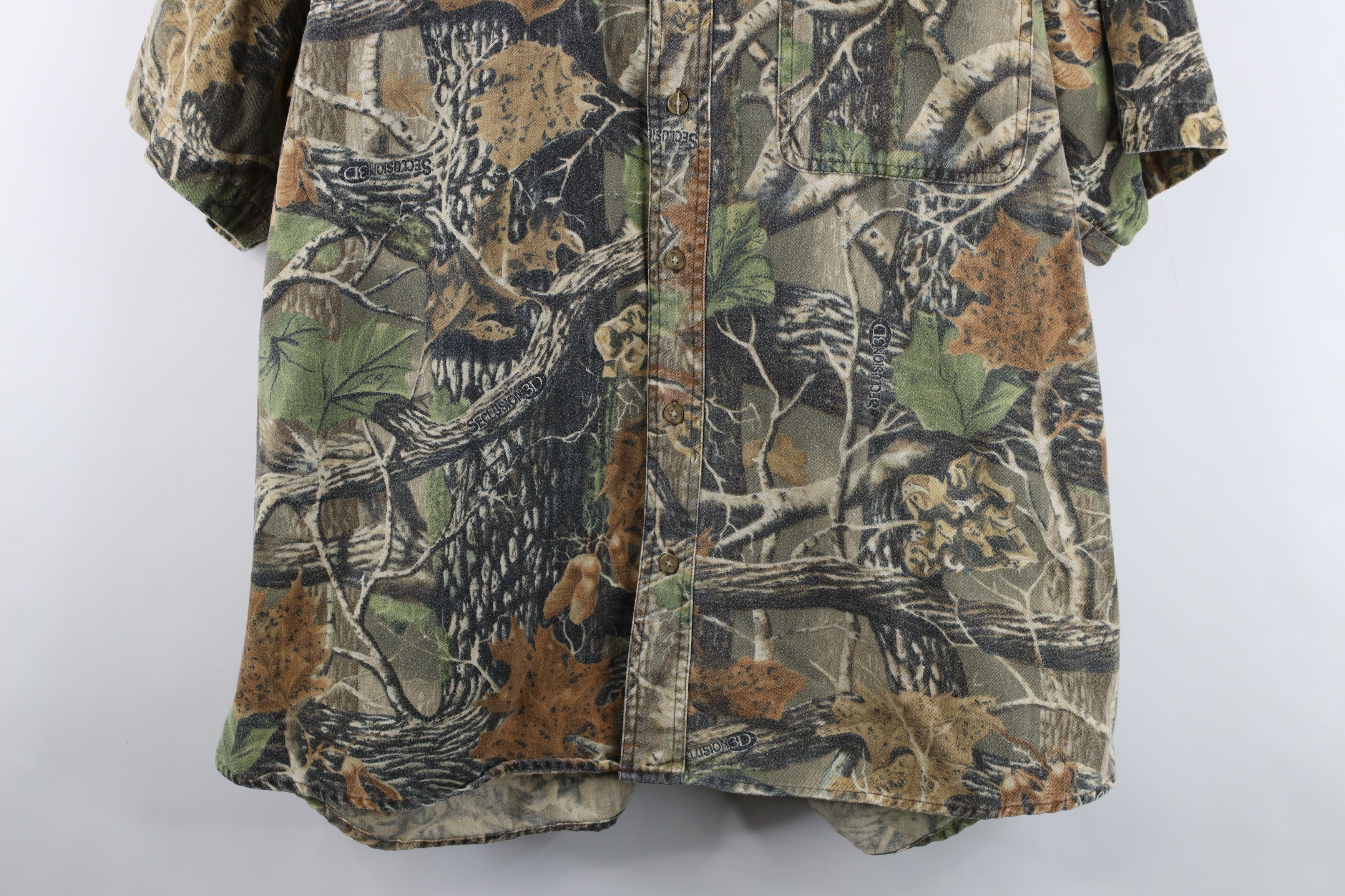 Cabelas Vintage Cabelas NWTF Camouflage Chamois Cloth Button Shirt Size US XL / EU 56 / 4 - 3 Thumbnail