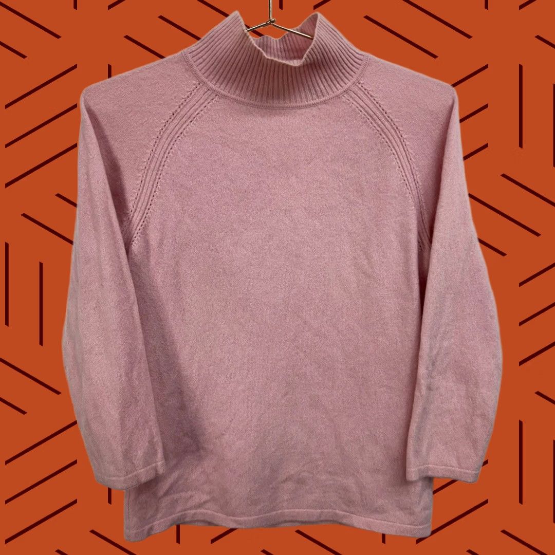 Pinko Caslon Mock Turtleneck Sweater Pink 100% Cashmere Women's Size Medium Size M / US 6-8 / IT 42-44 - 1 Thumbnail