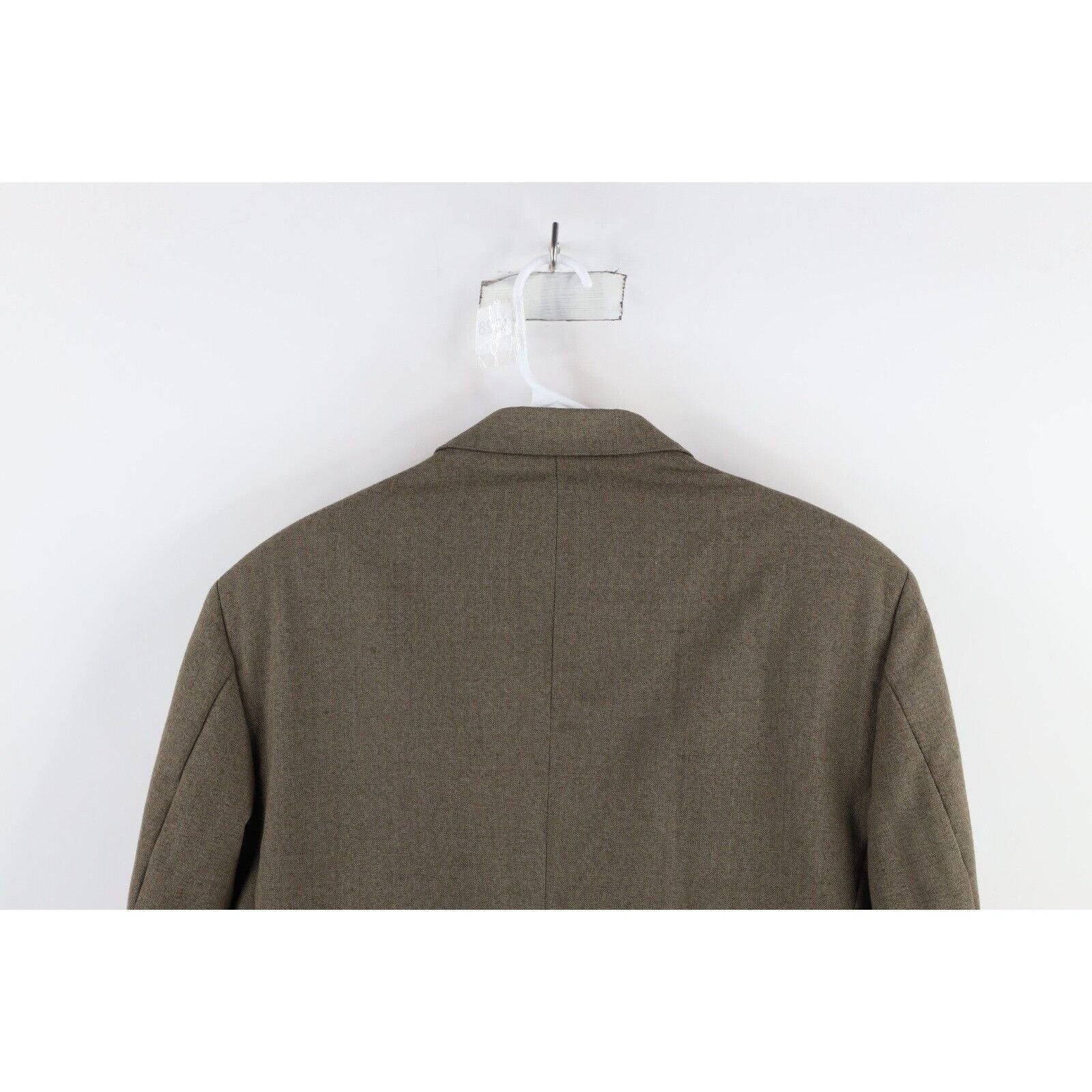Vintage Vintage 90s Streetwear Wool Herringbone Blazer Jacket Size 40S - 15 Thumbnail
