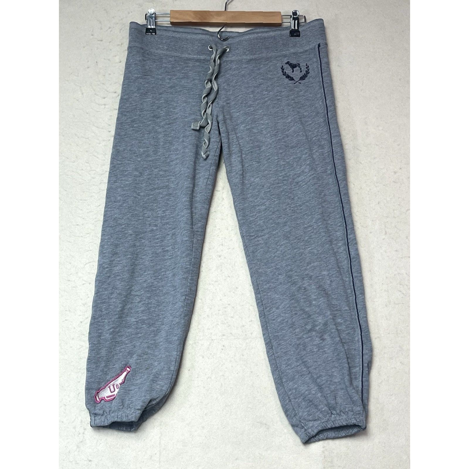 Vintage VINTAGE Pink Victoria's Secret Sweatpants Womens Pants S Pink Peace Sign Cotton Drawstring Bootcut Casual Size 28" / US 6 / IT 42 - 2 Thumbnail